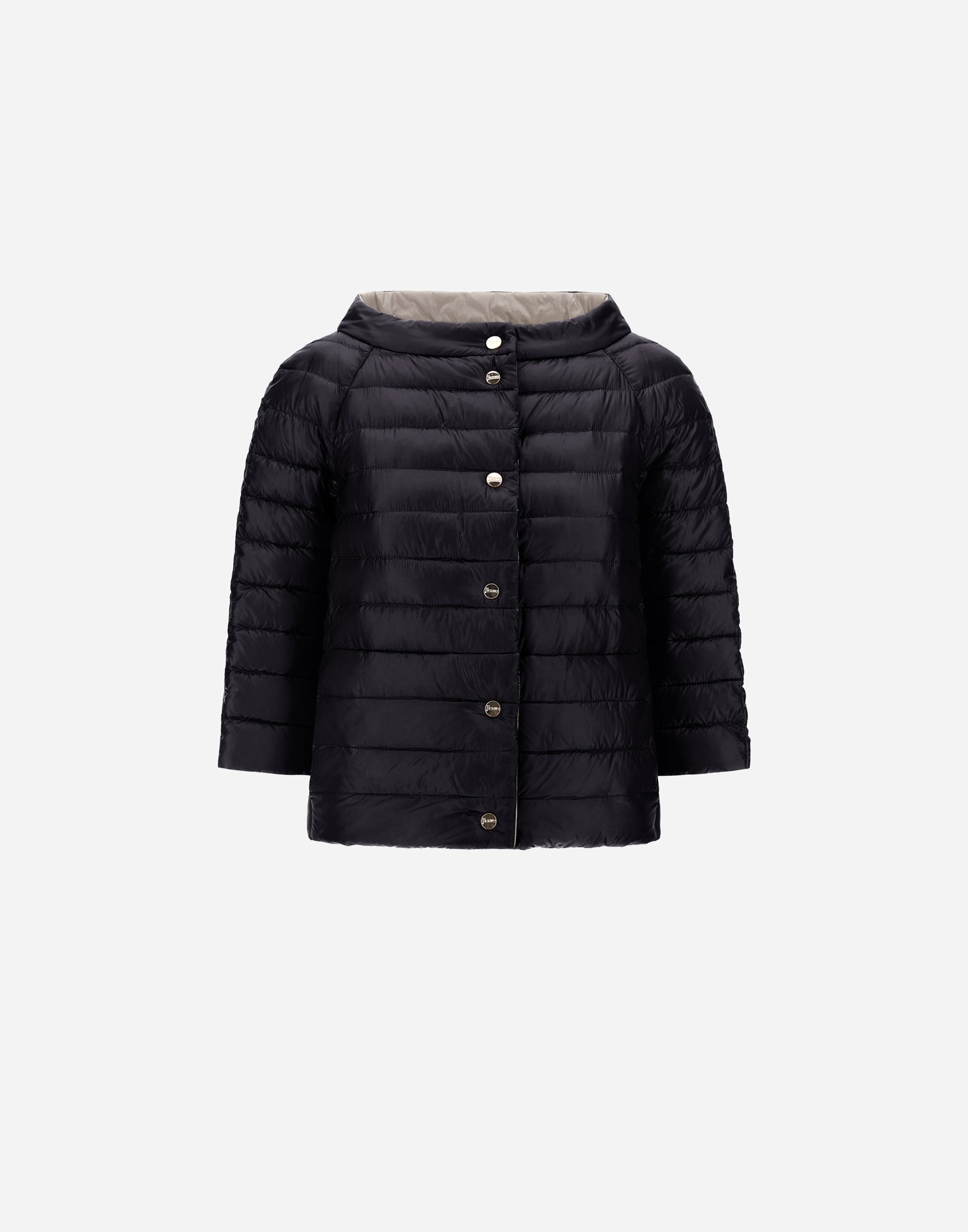 Shop Herno Reversible Cape Nylon Ultralight In Black/grey