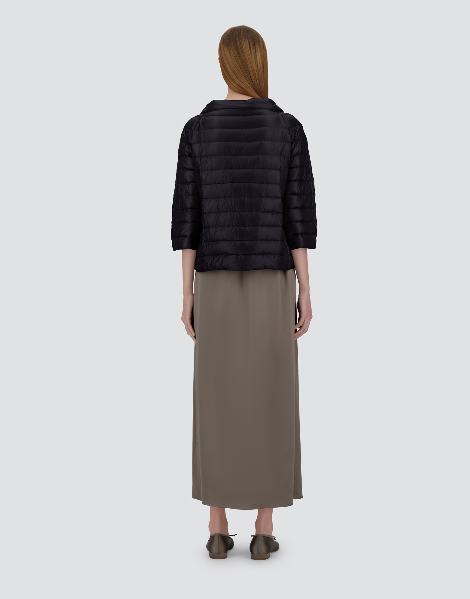 Shop Herno Reversible Cape Nylon Ultralight In Black/grey