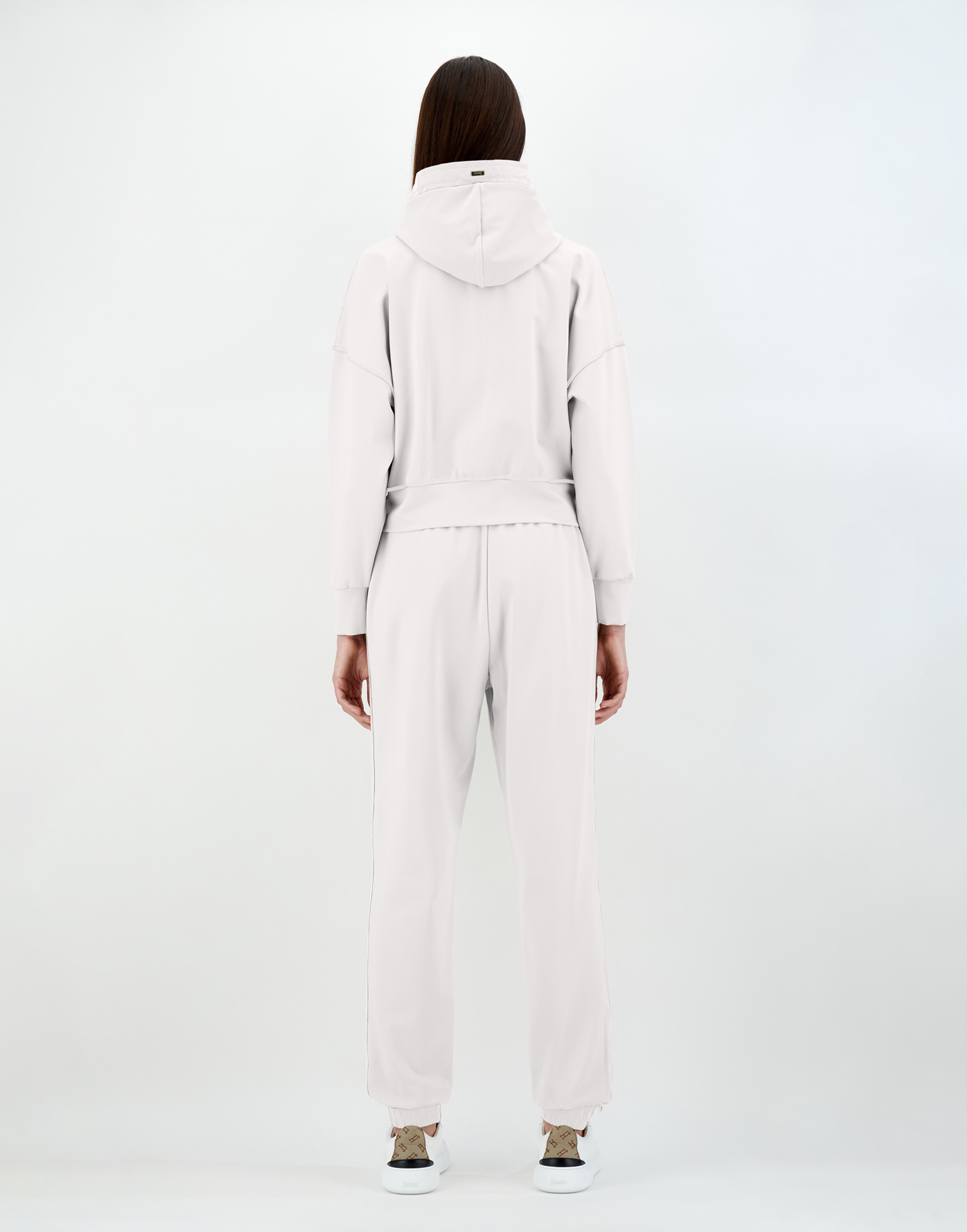 Shop Herno Viscose Sweater And Techno Taffetà Trousers In White