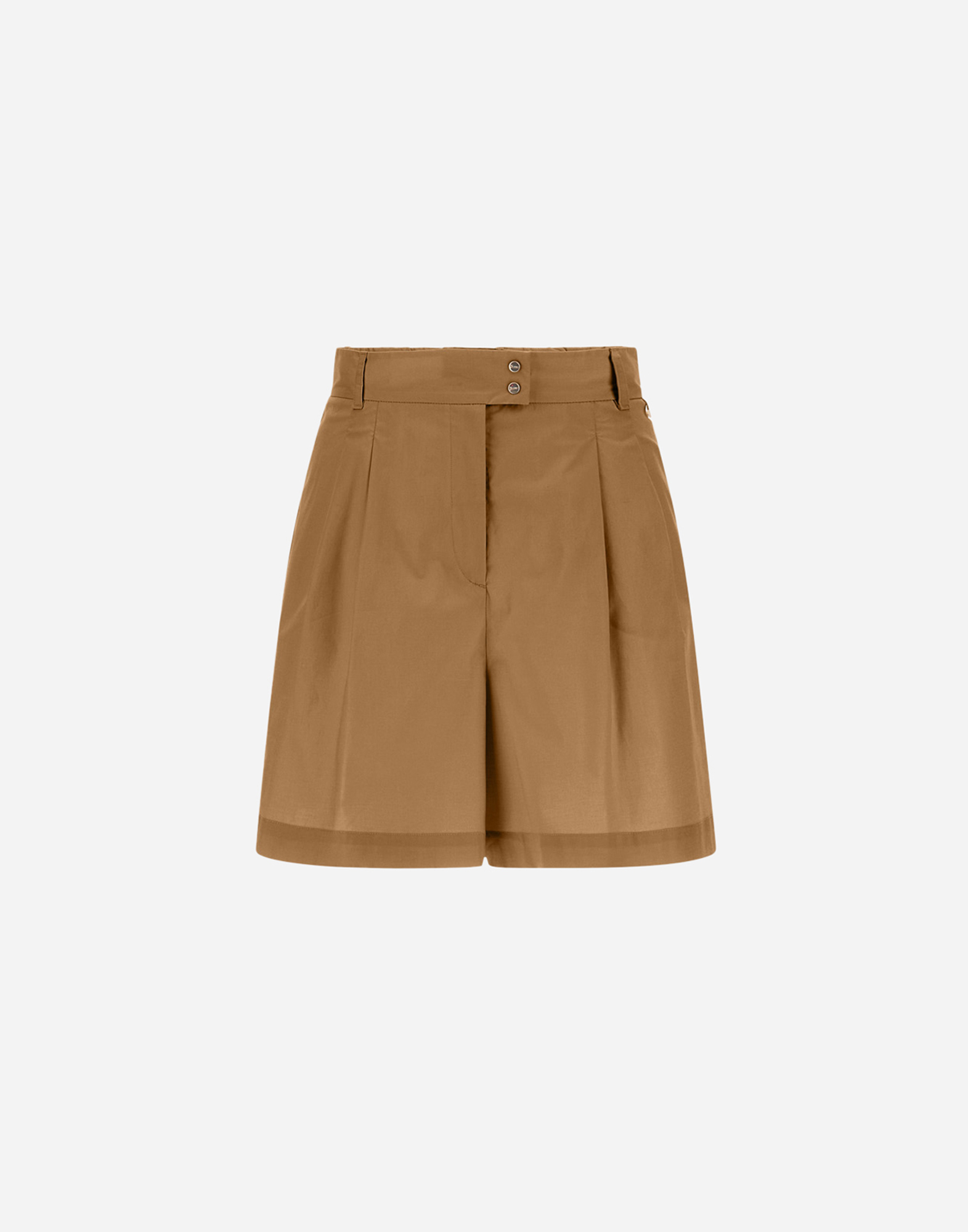 Herno Light Cotton Stretch Shorts In Camel