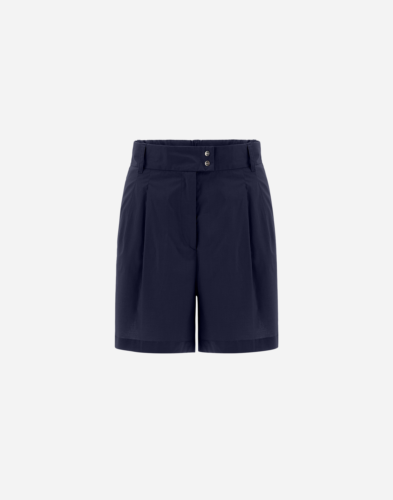 Herno Light Cotton Stretch Shorts In Blu Navy