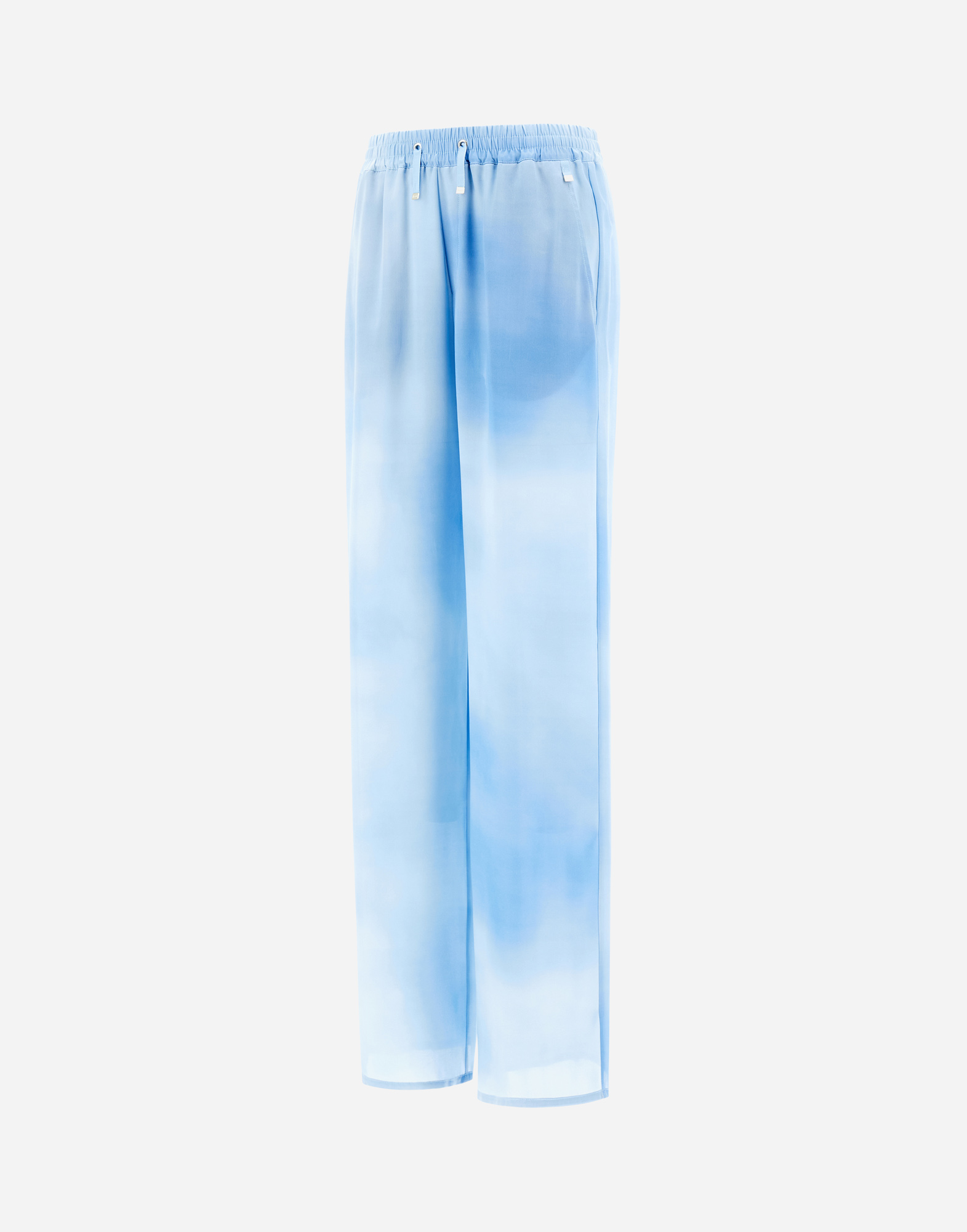 Herno Cloud Silk Trousers In Light Blue