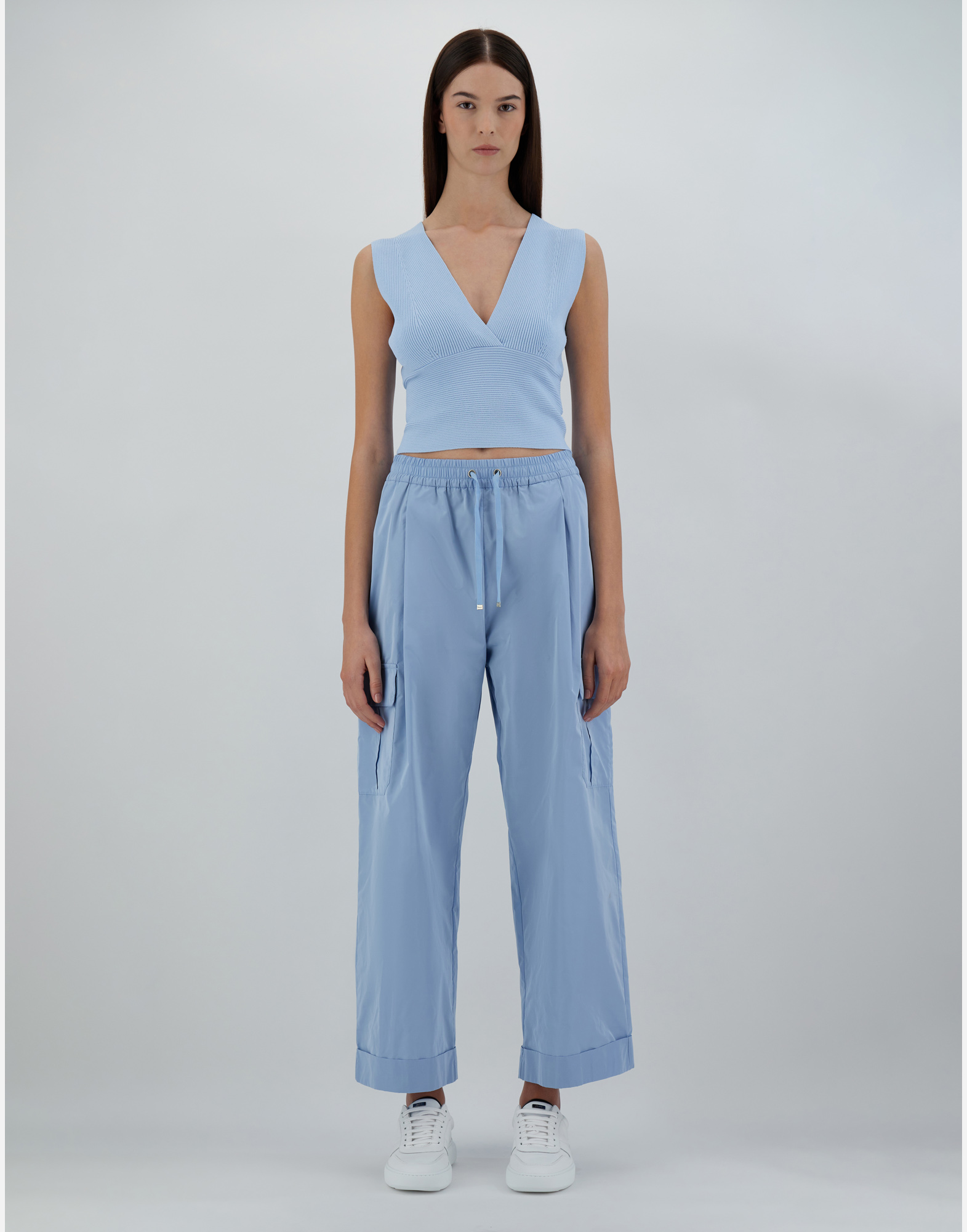Herno New Techno Taffeta' カーゴパンツ In Light Blue