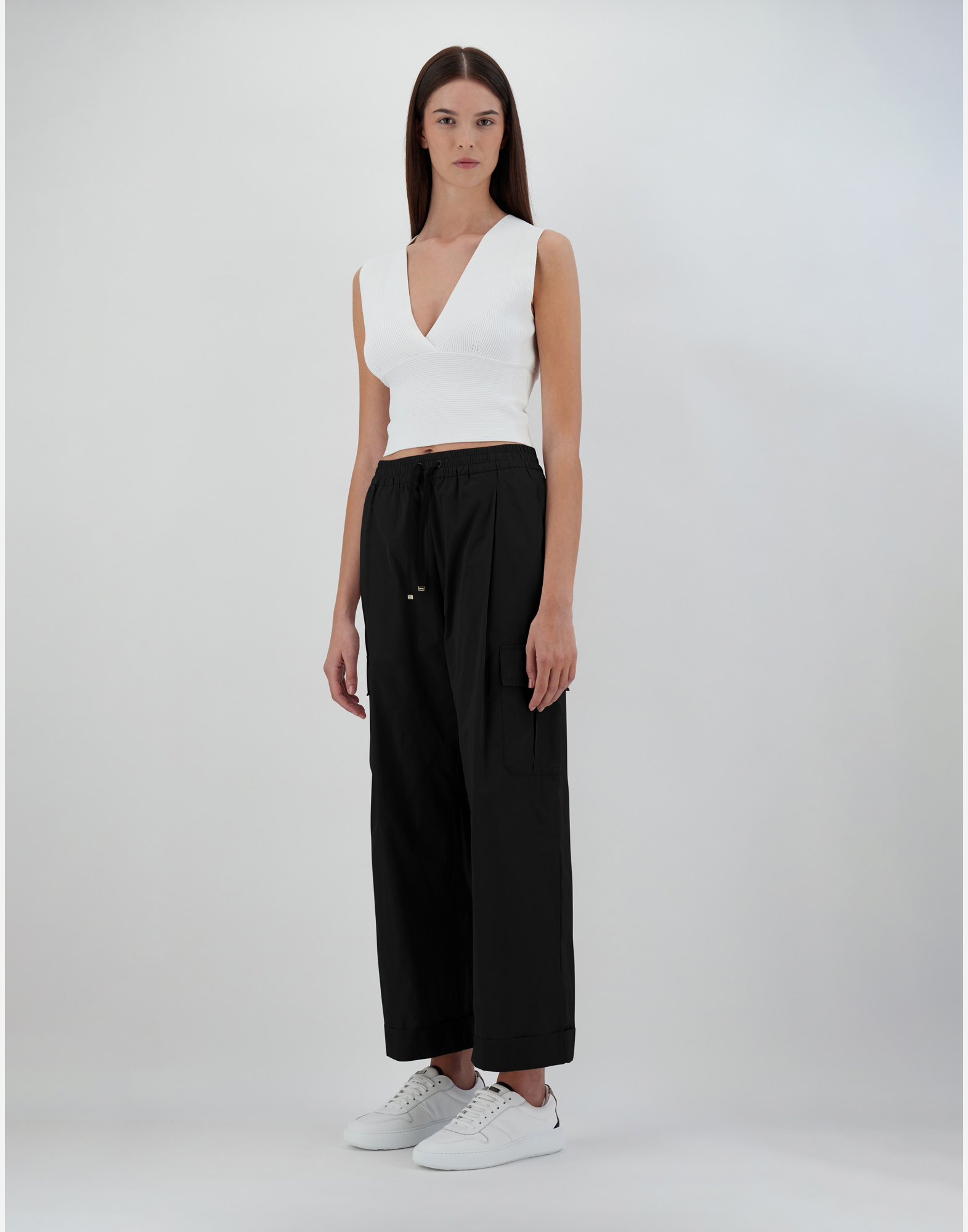 Herno New Techno Taffeta' カーゴパンツ In Black