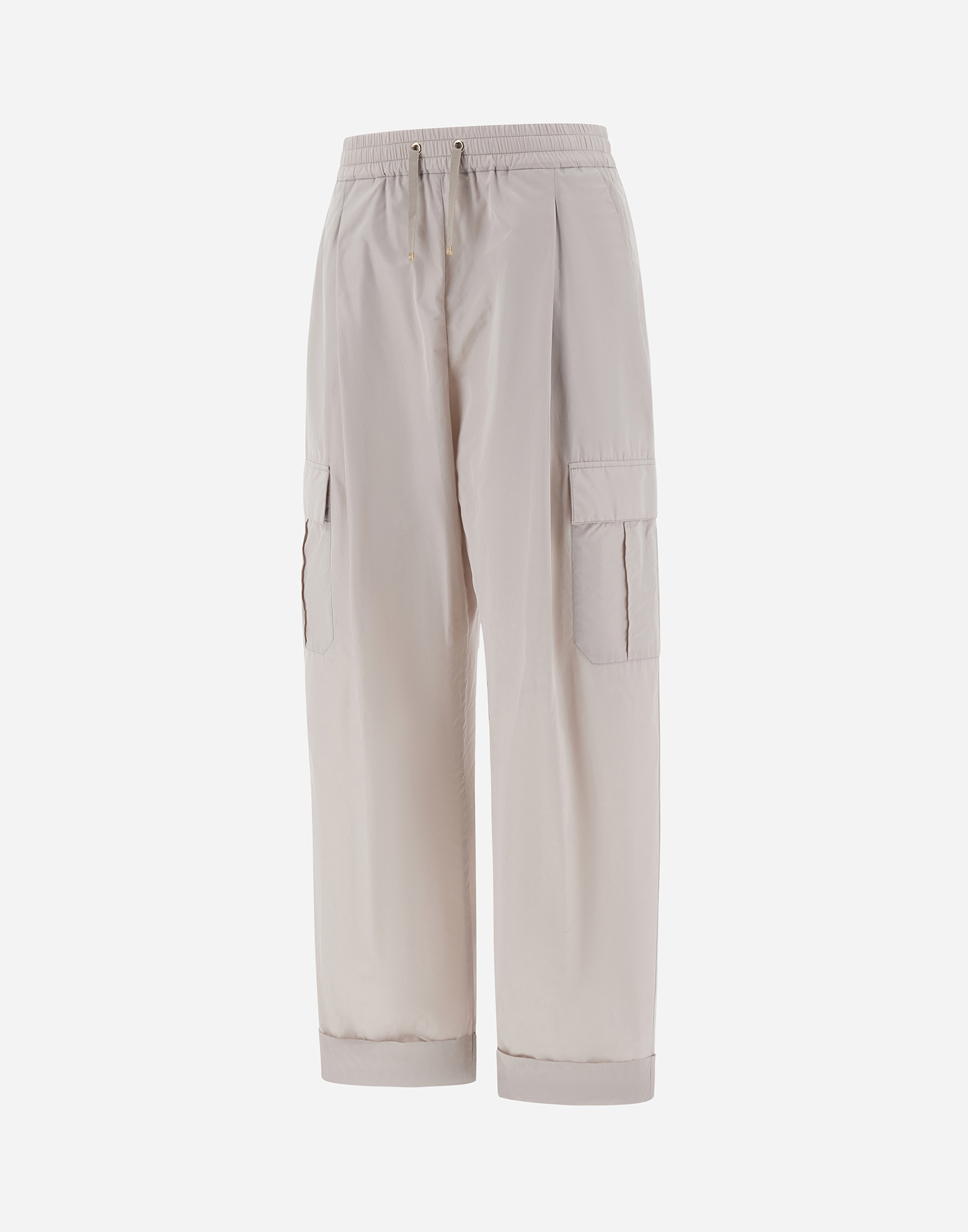 Herno New Techno Taffeta' カーゴパンツ In Grey Pearl