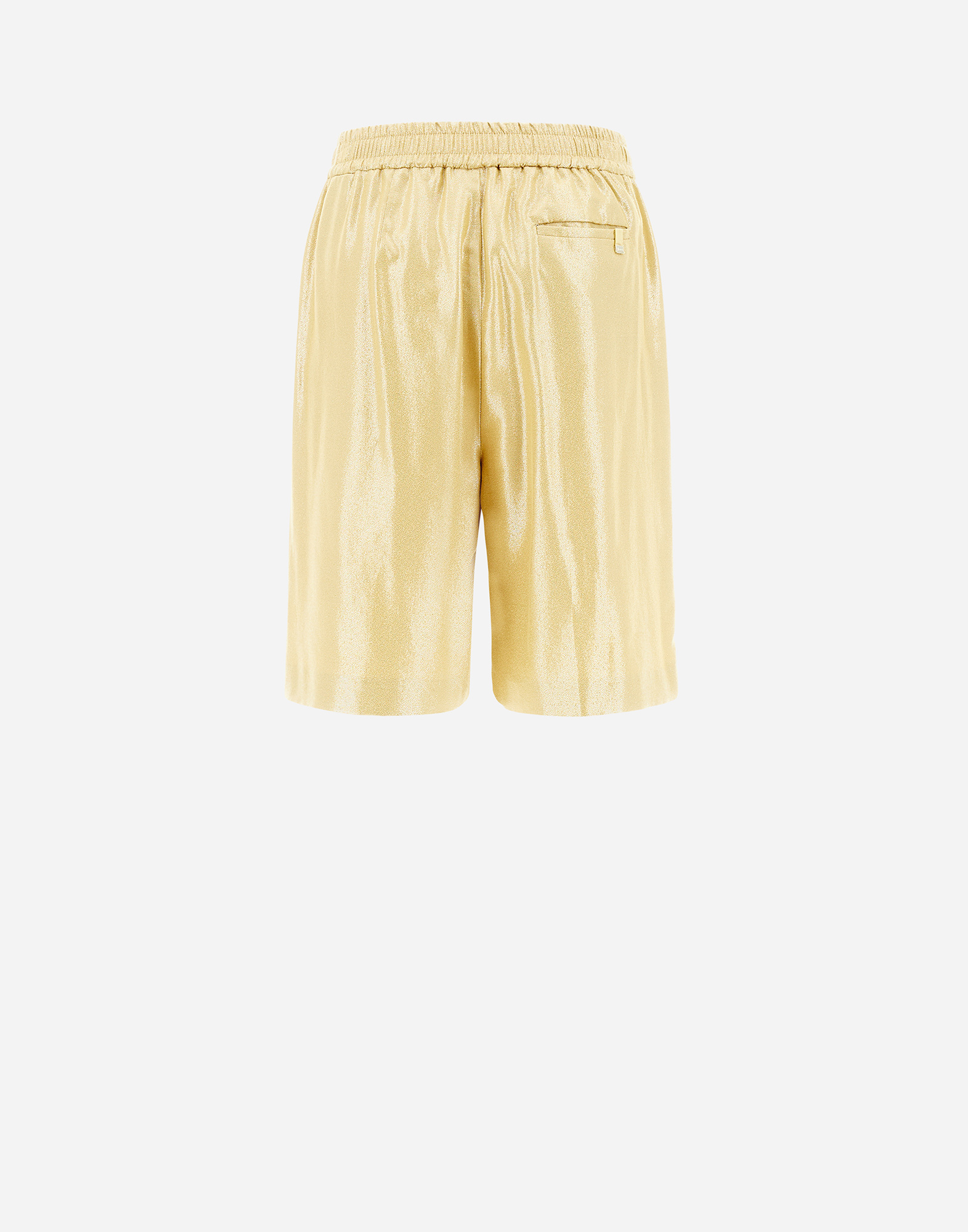 Herno Metallic Effect Shorts In Golden