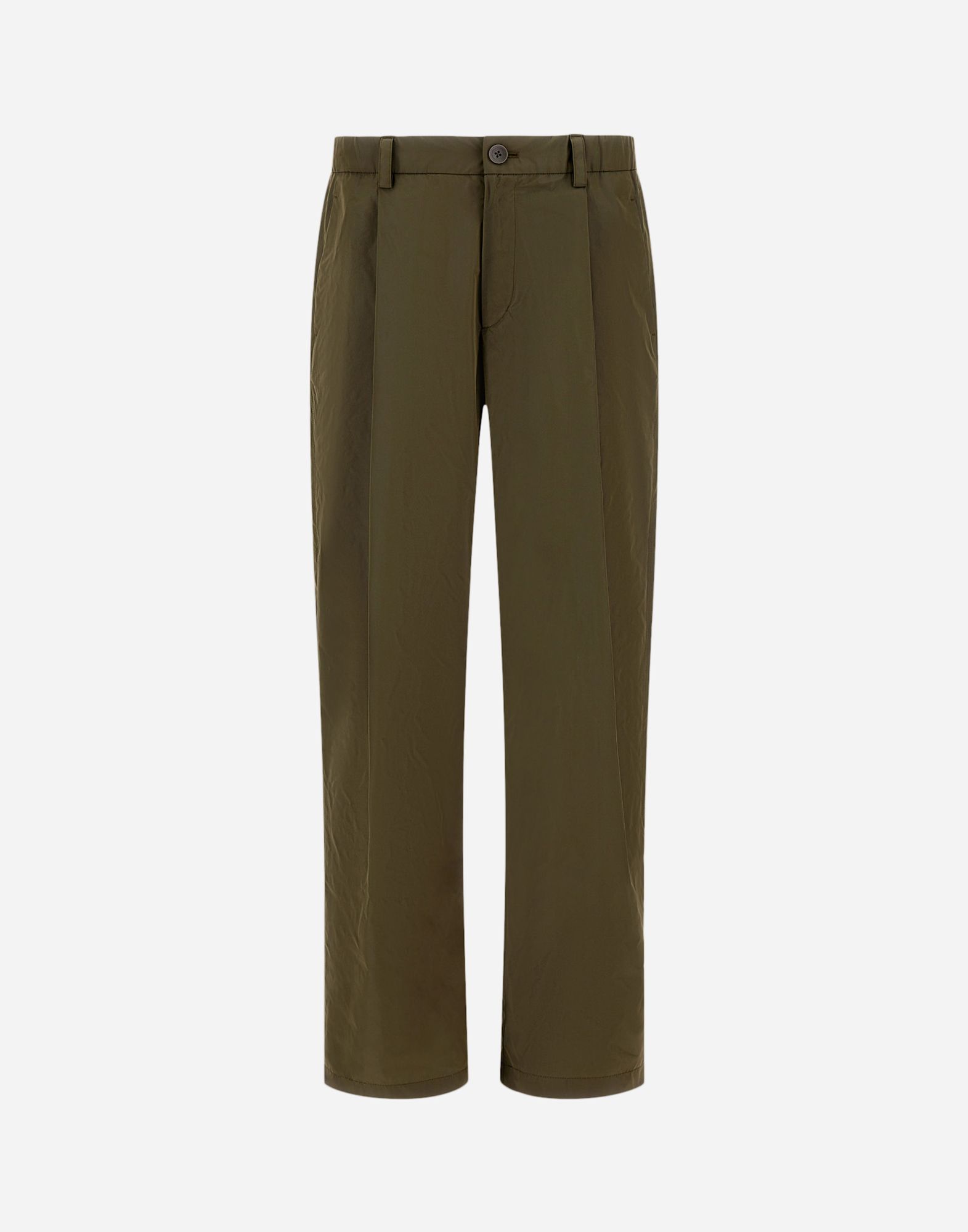 Herno New Techno Taffeta Trousers In Military Green