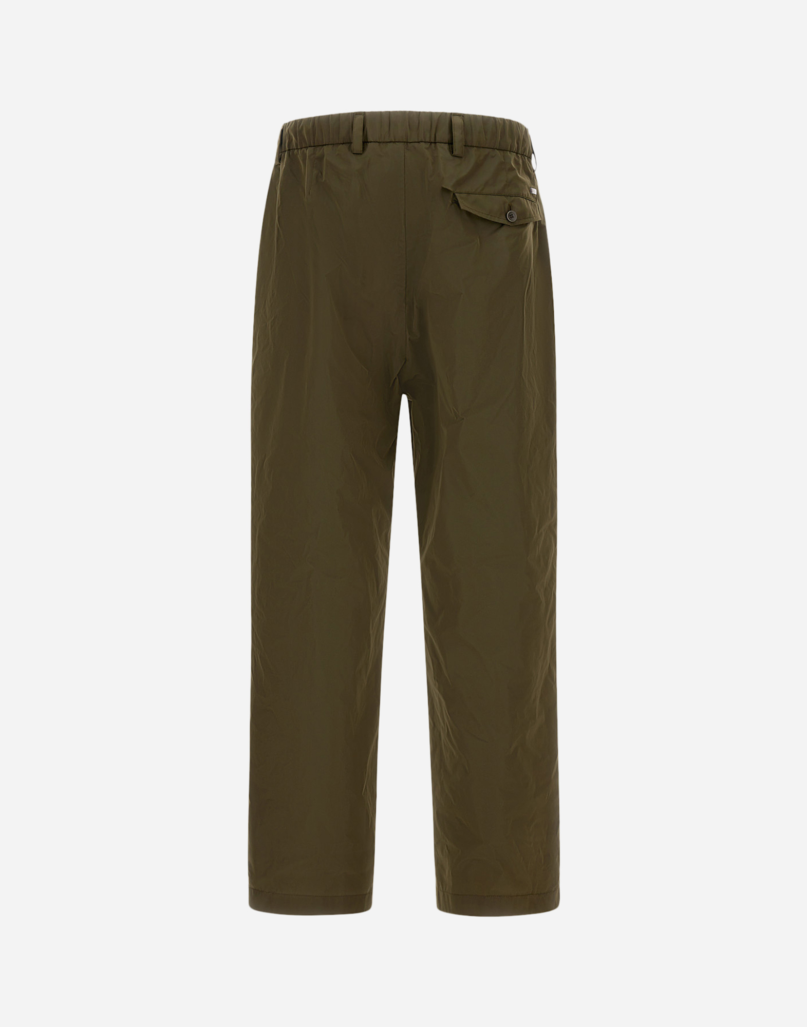 Herno New Techno Taffeta Trousers In Military Green