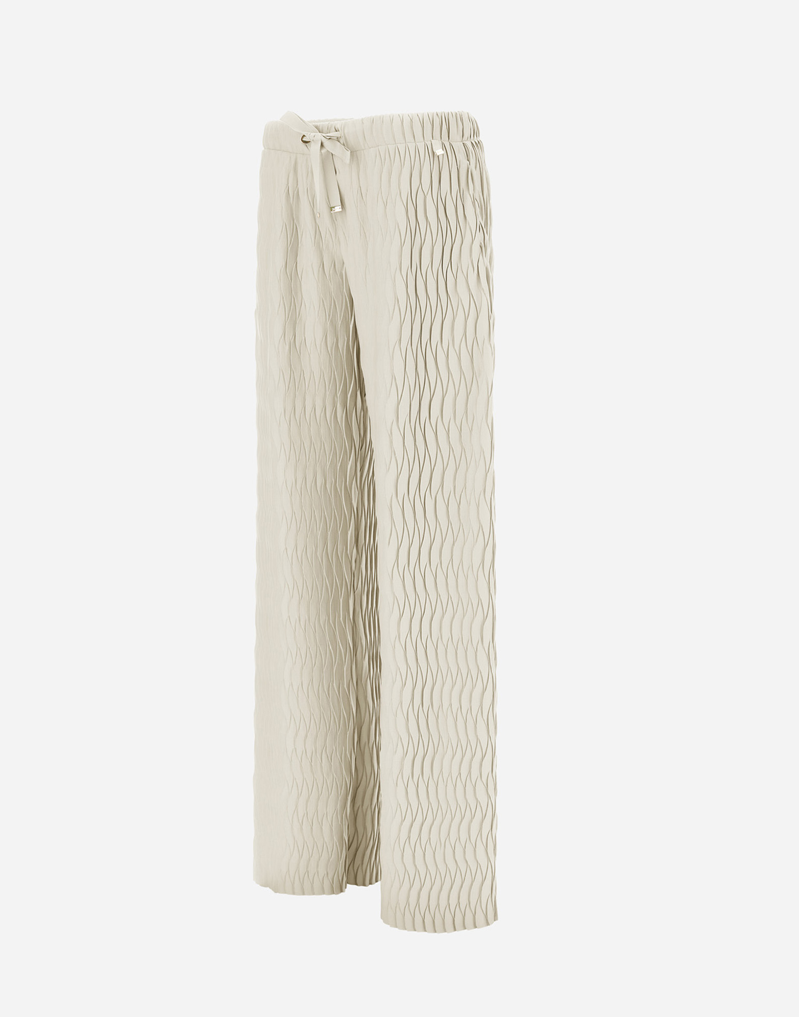 Herno Trousers In Wrinkled Effect In Chantilly