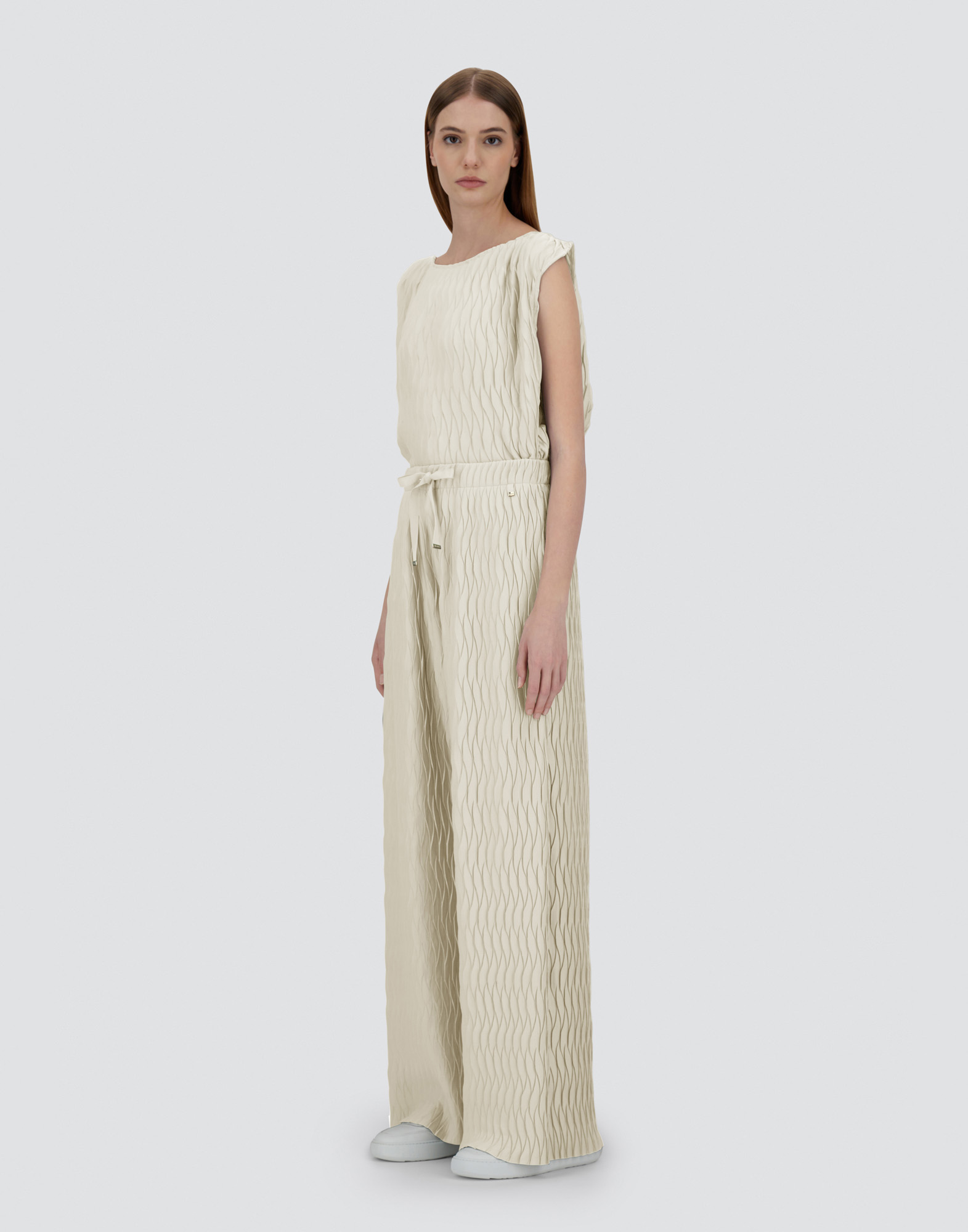 Herno Trousers In Wrinkled Effect In Chantilly