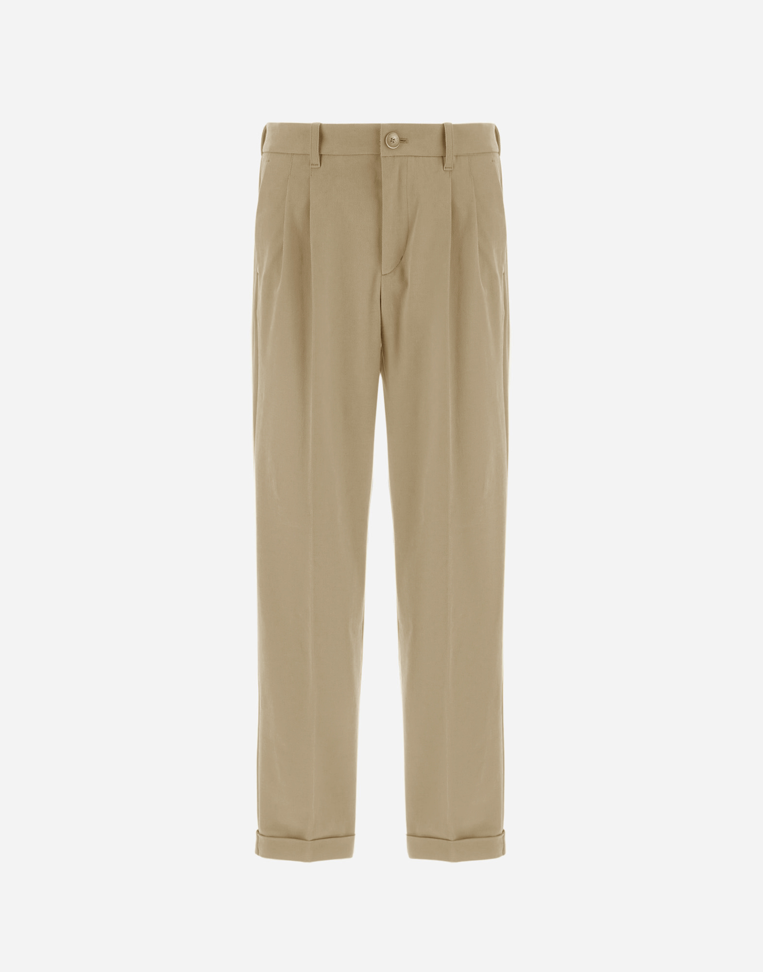 Herno Pleated Cuffed Straight-leg Trousers In White