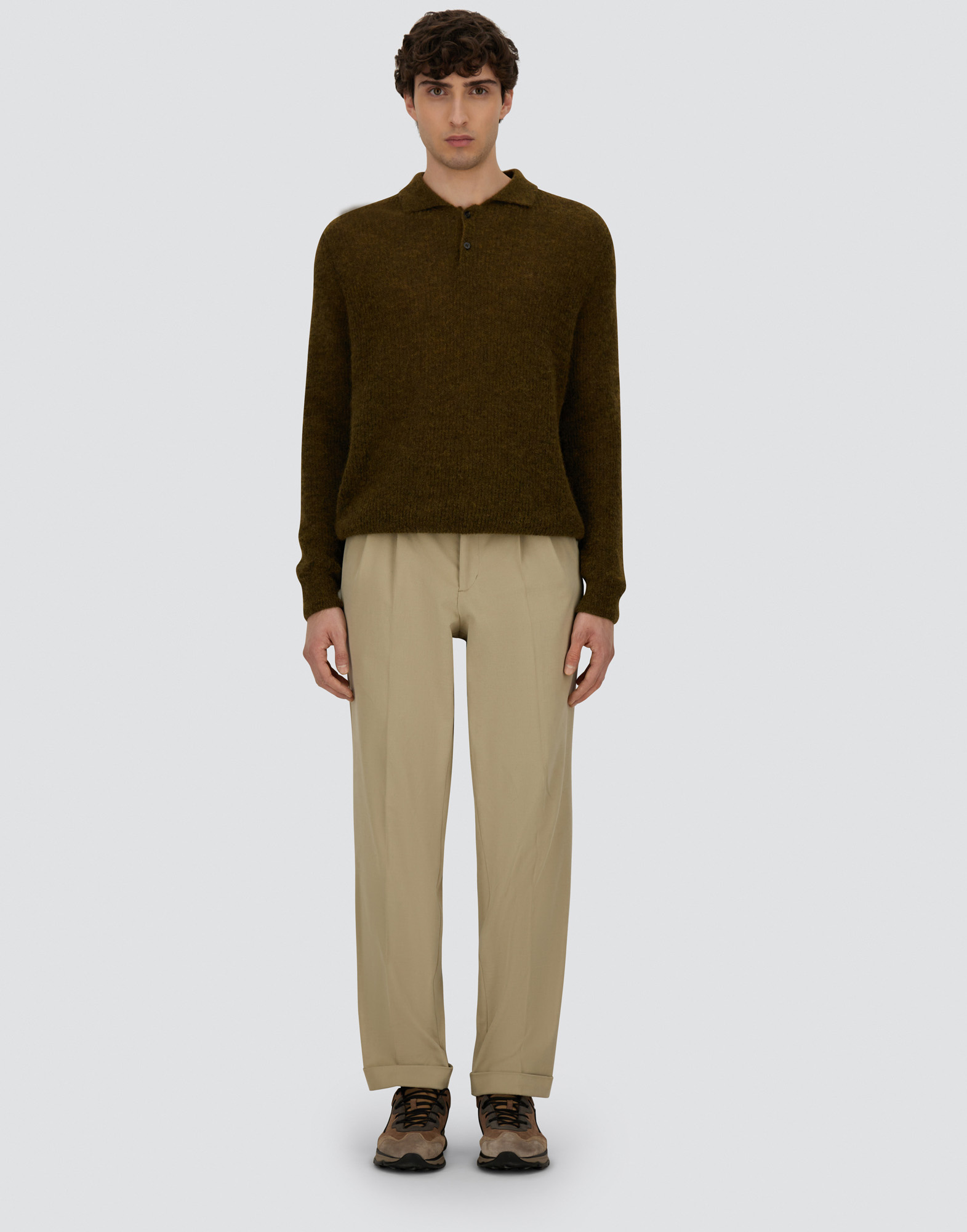 Herno Pleated Cuffed Straight-leg Trousers In White