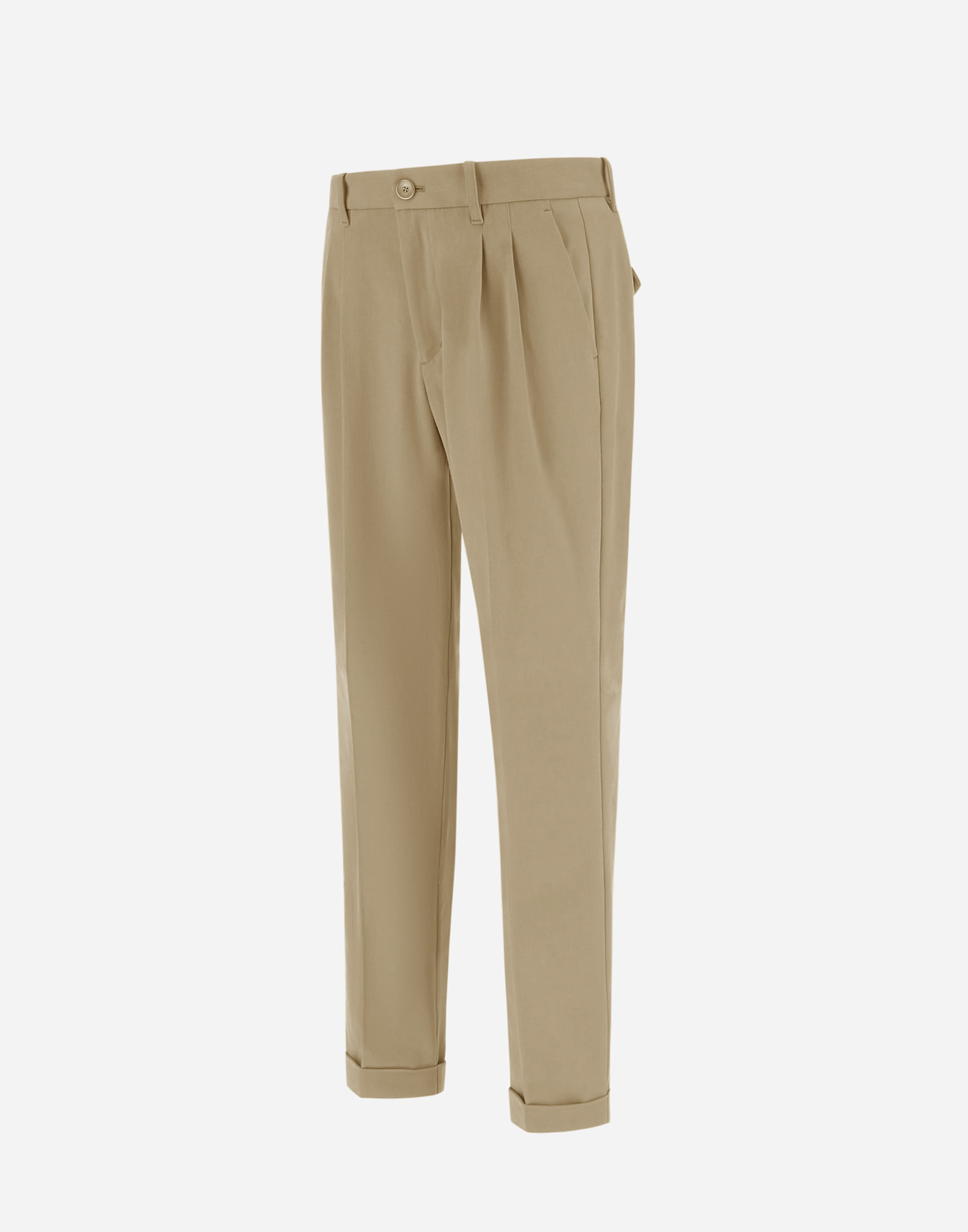 Herno Pleated Cuffed Straight-leg Trousers In White