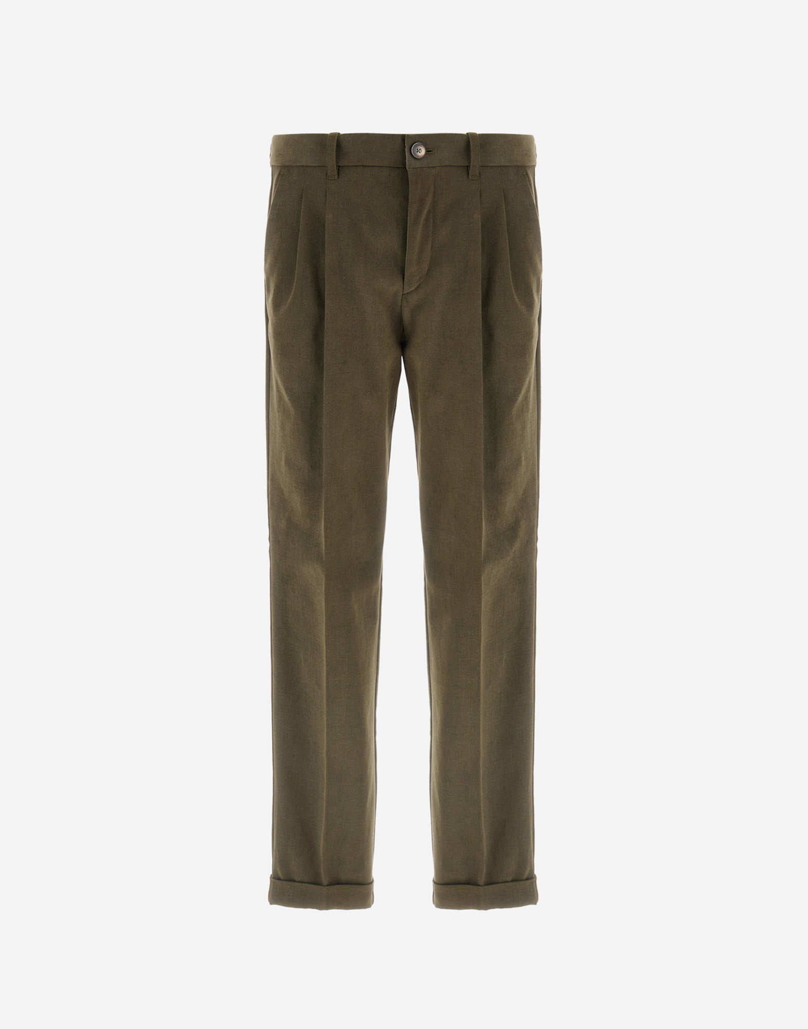 Herno Trousers In Stretch Cotton Velvet In Green