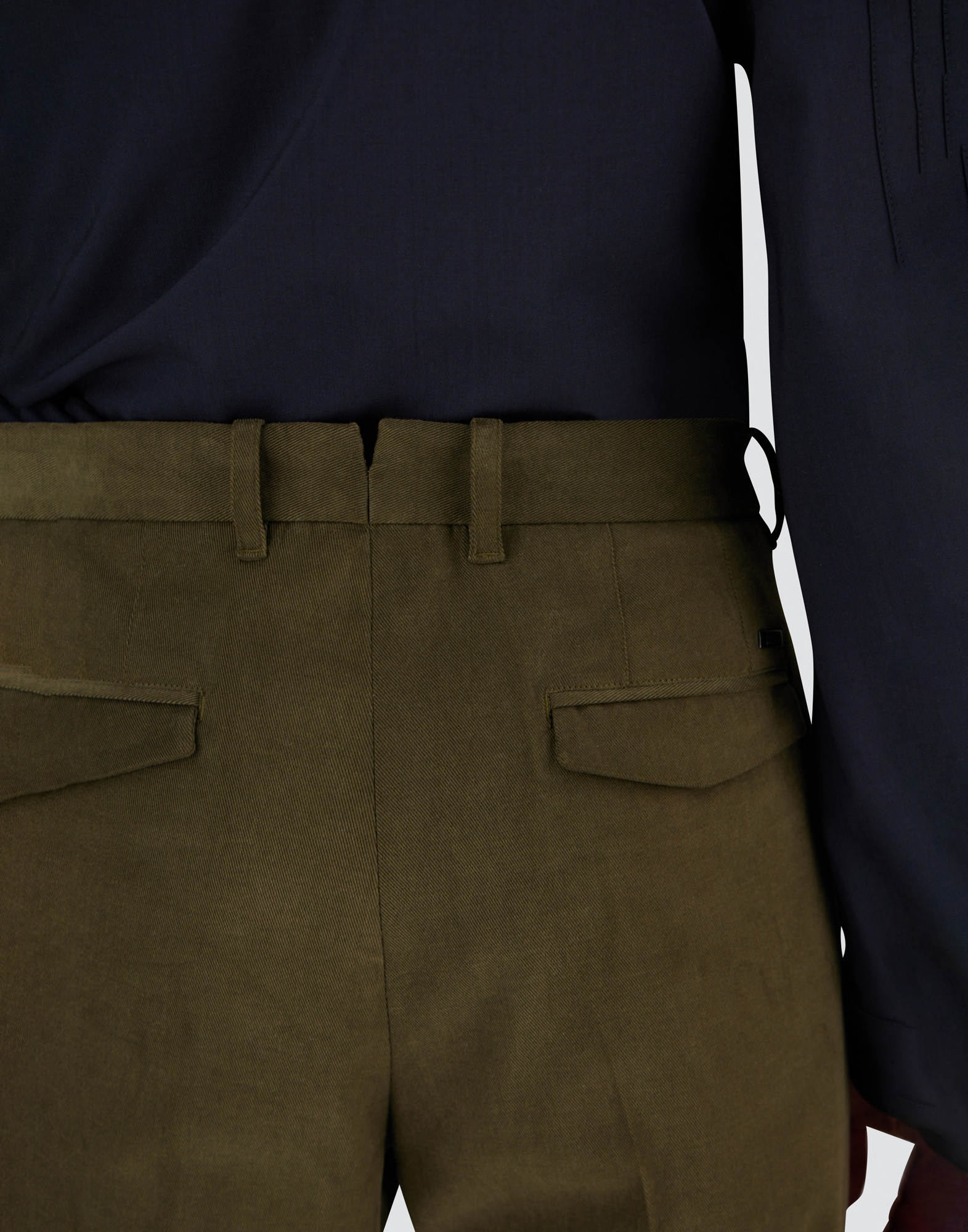 Herno Trousers In Stretch Cotton Velvet In Green