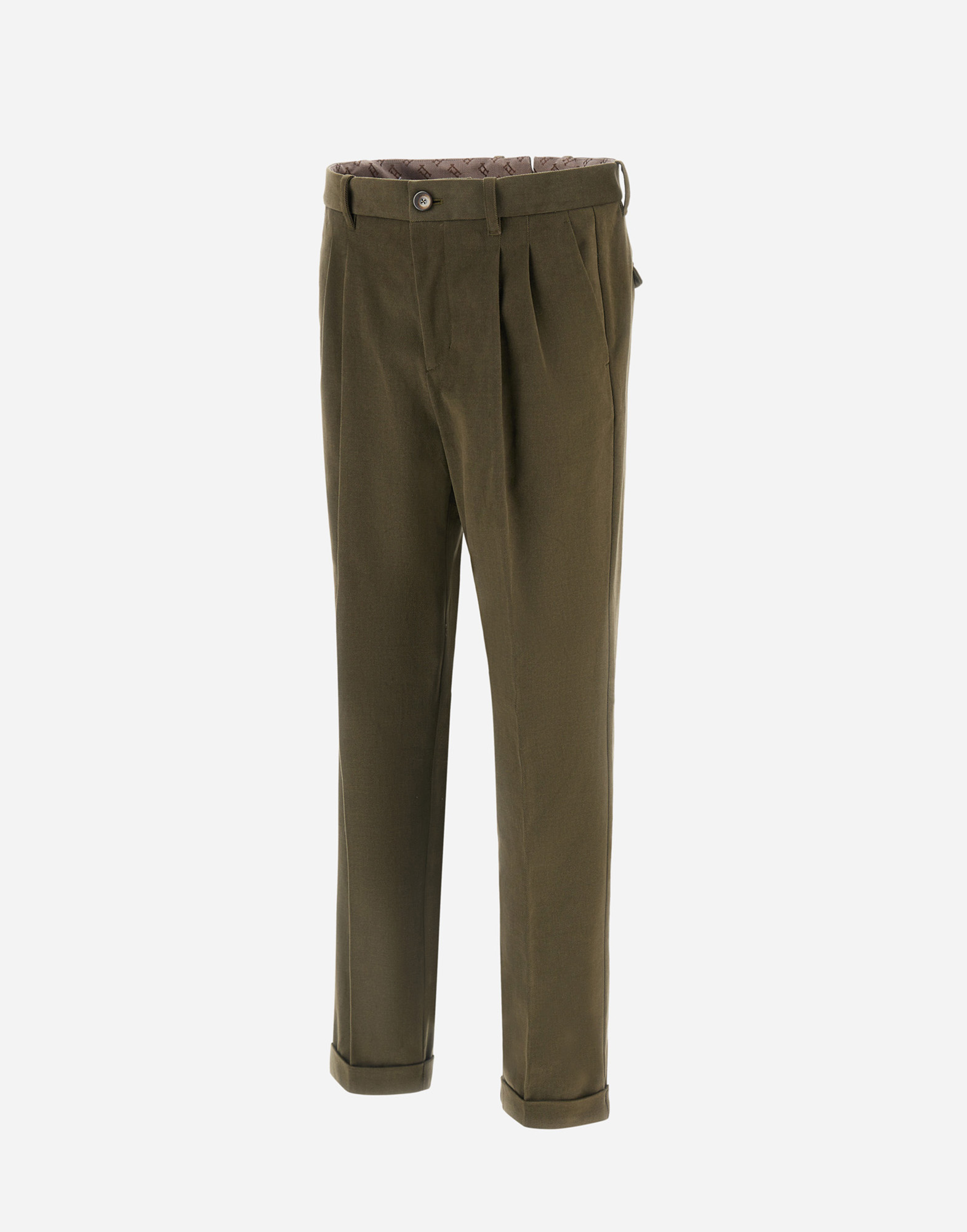 Herno Trousers In Stretch Cotton Velvet In Green
