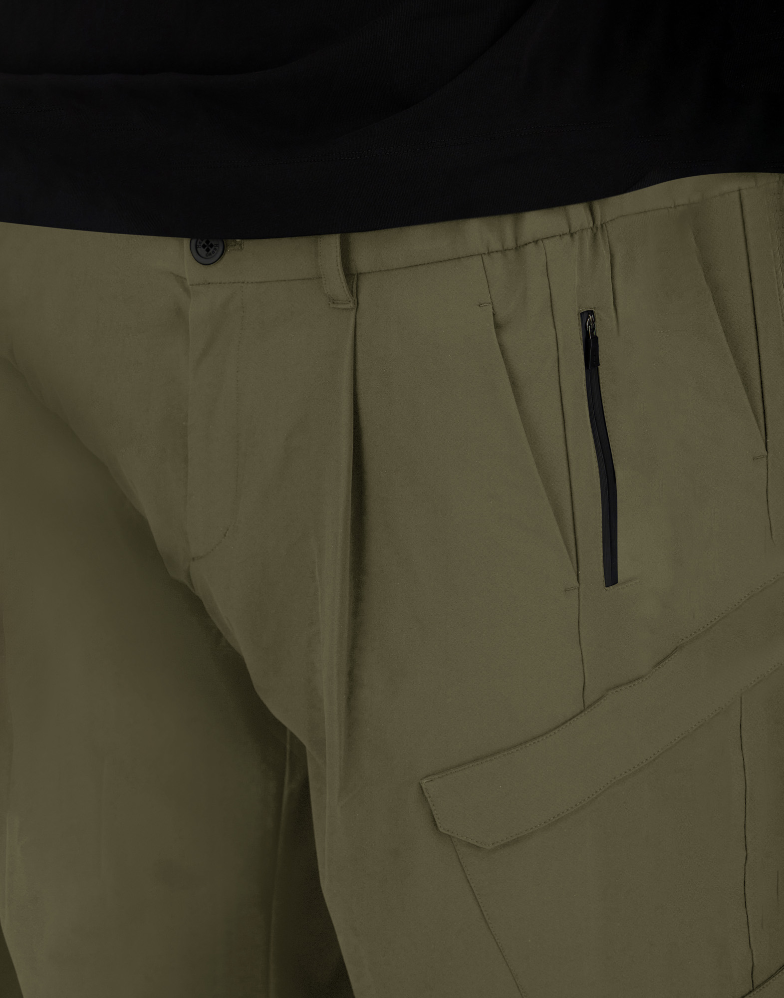 Herno Light Comfort Stretch Woven Cargo Trousers In Green