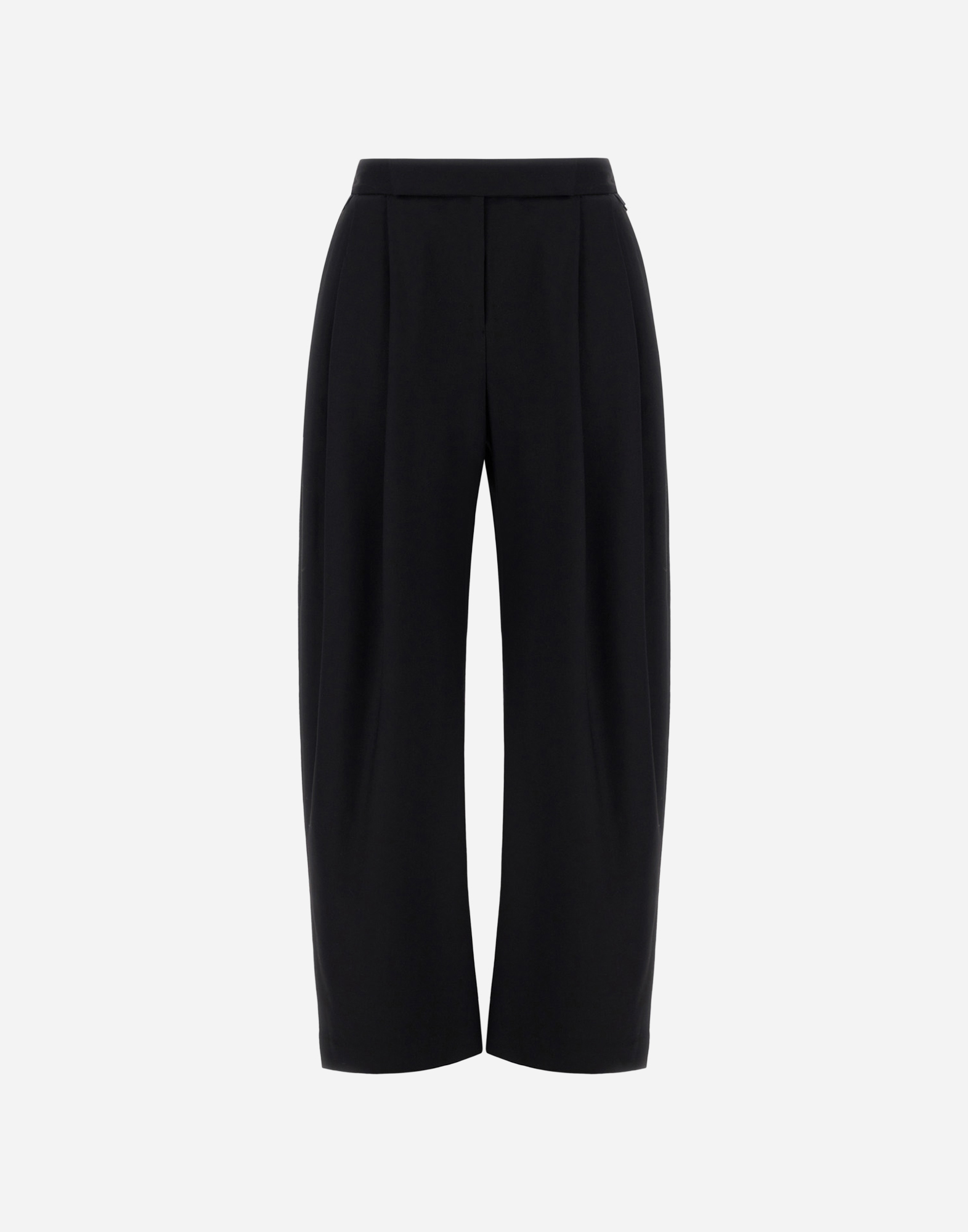 Herno Palazzo Trousers In Fluid Wool In Black