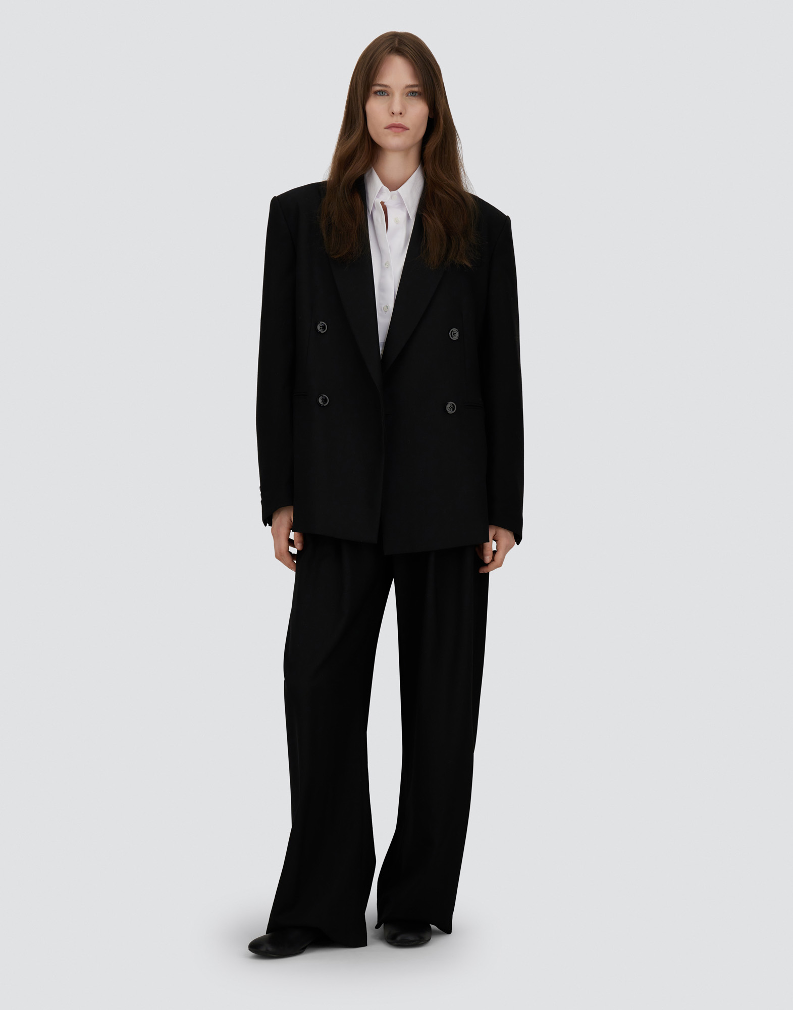 Herno Palazzo Trousers In Fluid Wool In Black