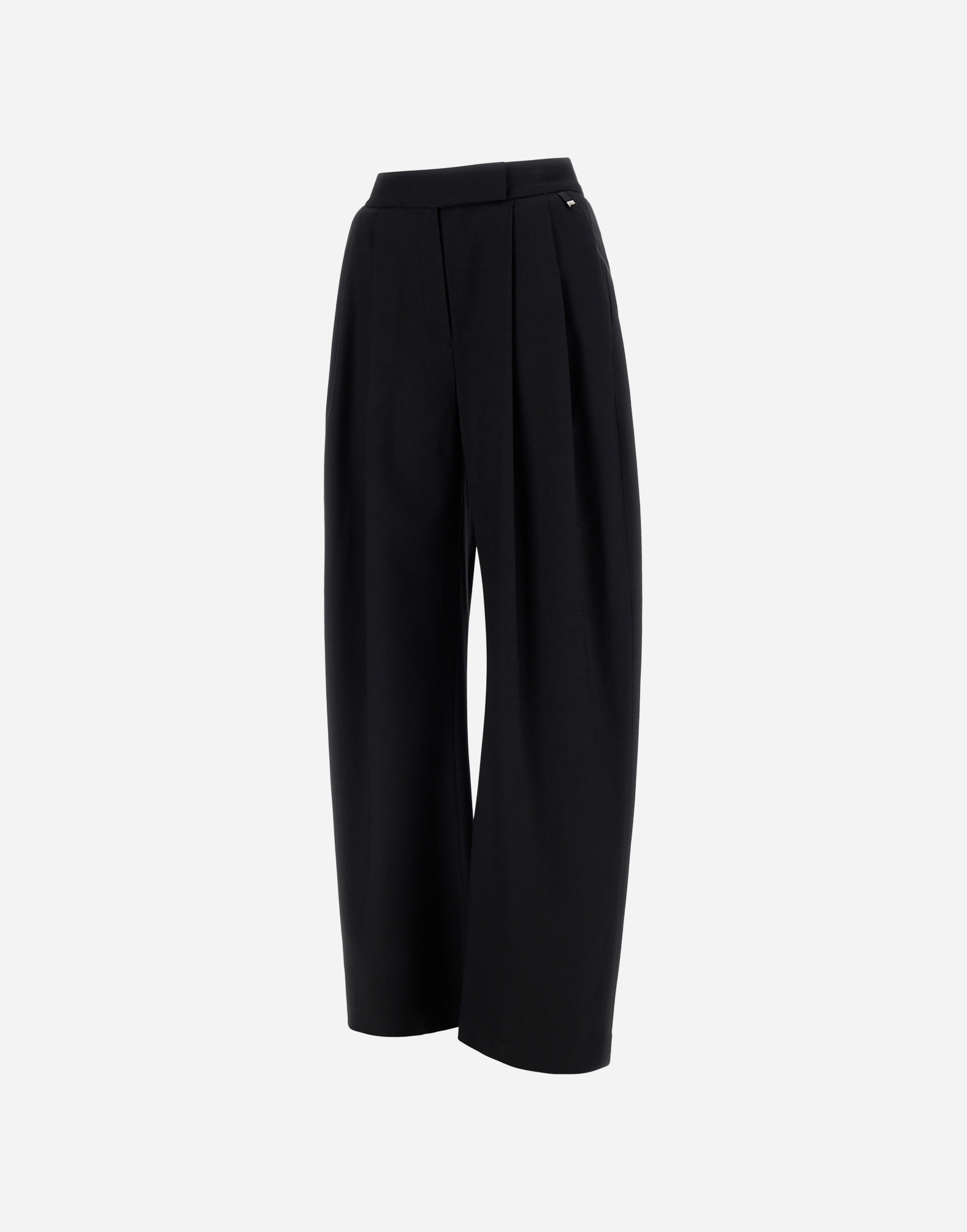 Herno Palazzo Trousers In Fluid Wool In Black