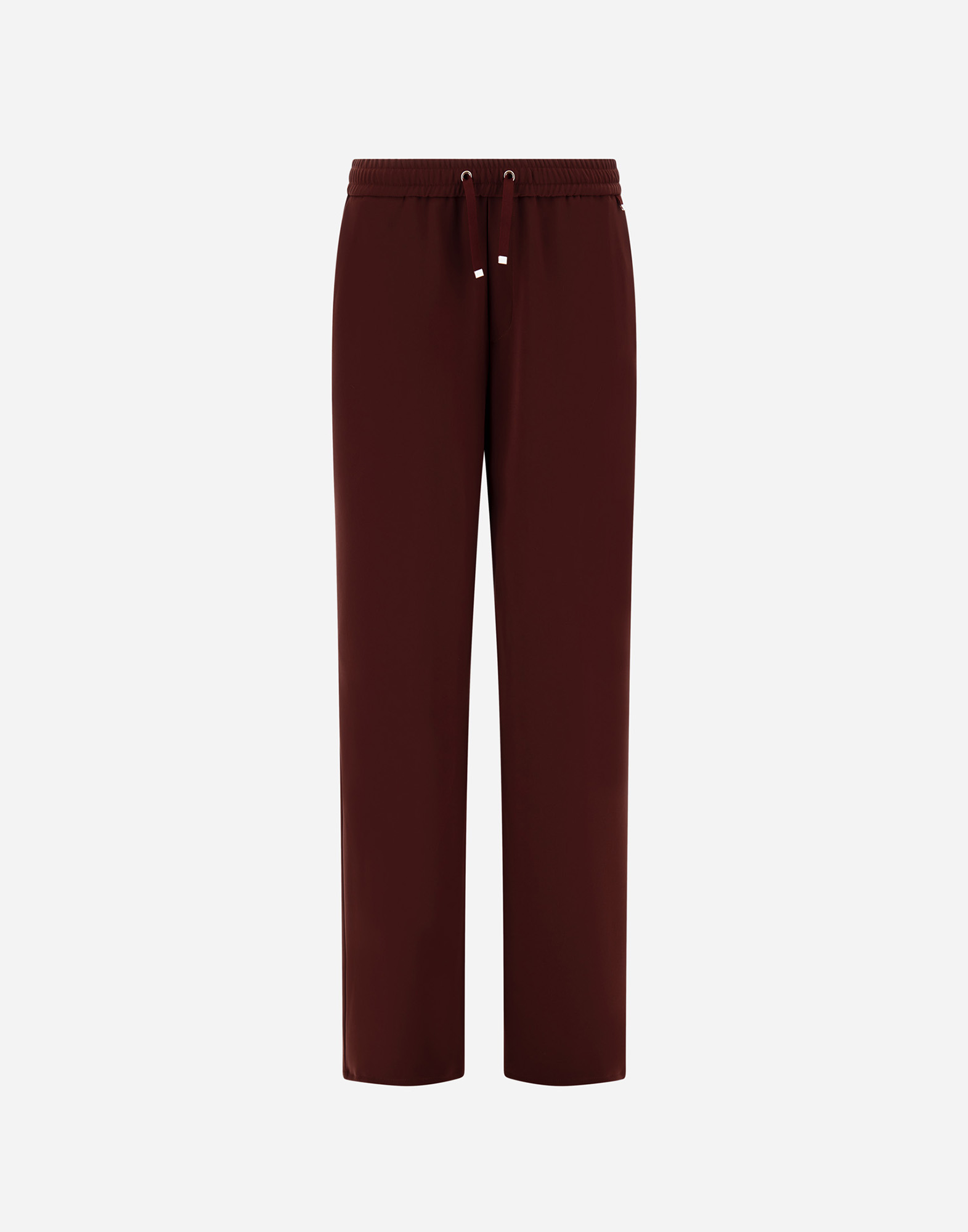 Herno Trousers In Matt Crepe Satin In Burgundy