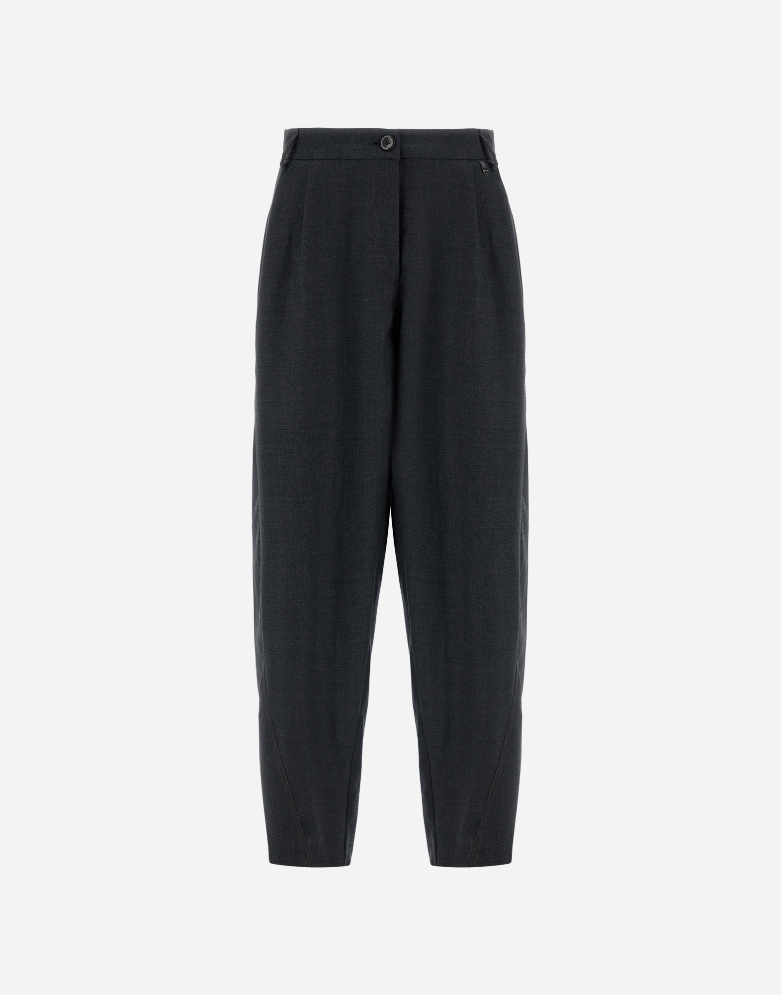 Herno Relaxed Trousers In Fluid Wool In Gray
