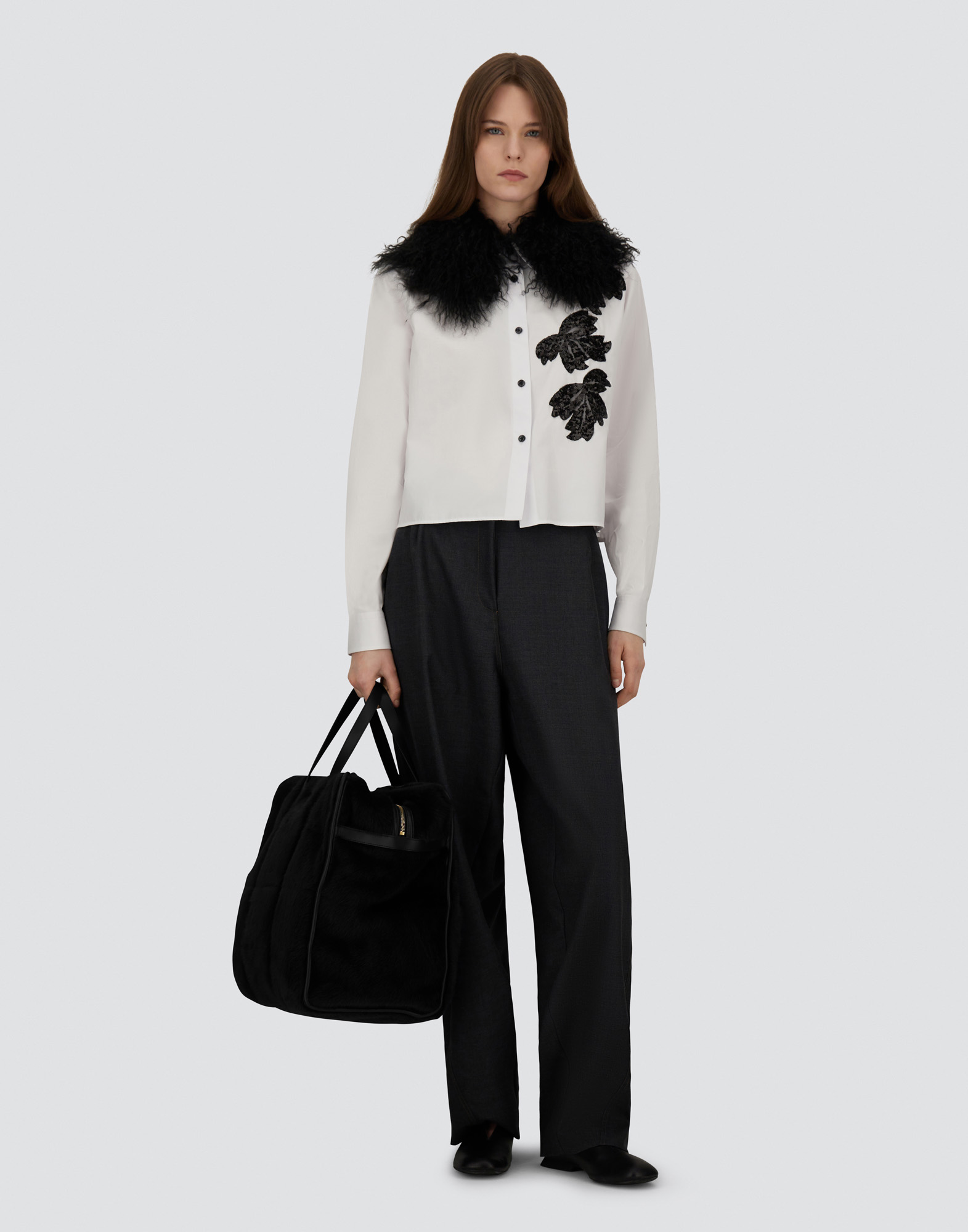 Herno Relaxed Trousers In Fluid Wool In Gray