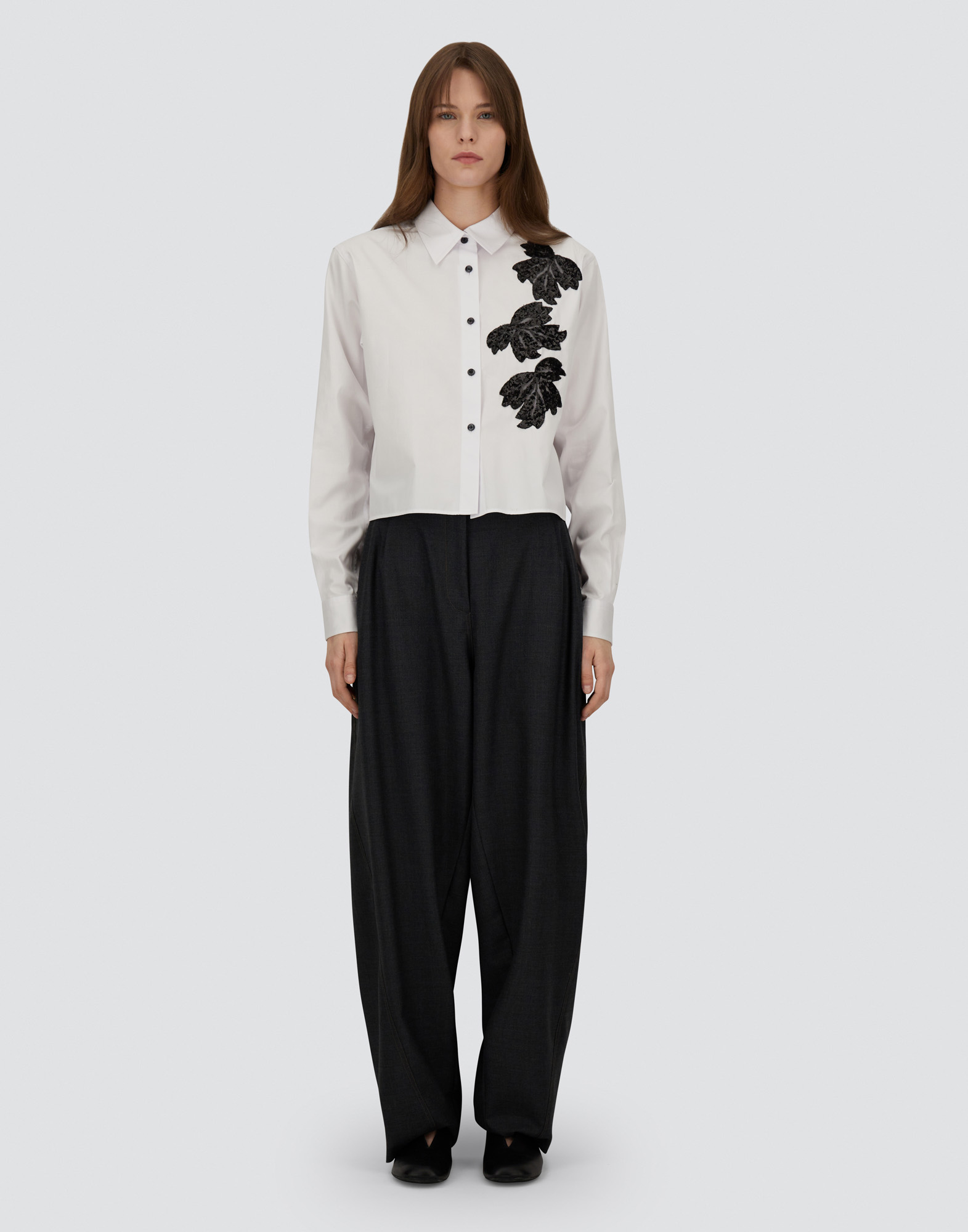 Herno Relaxed Trousers In Fluid Wool In Gray