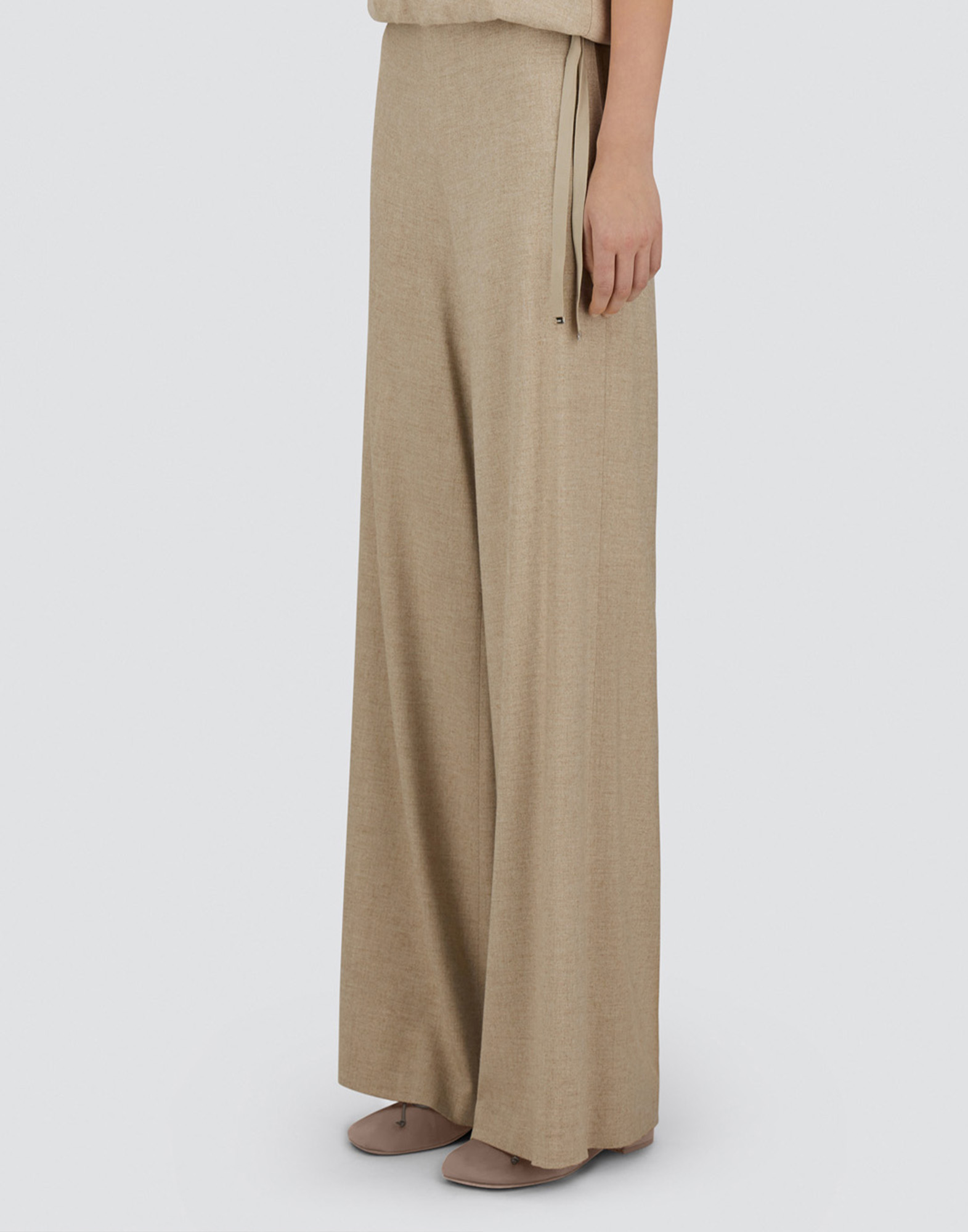 Herno Resort Trousers In Melange Flannel In Neutral