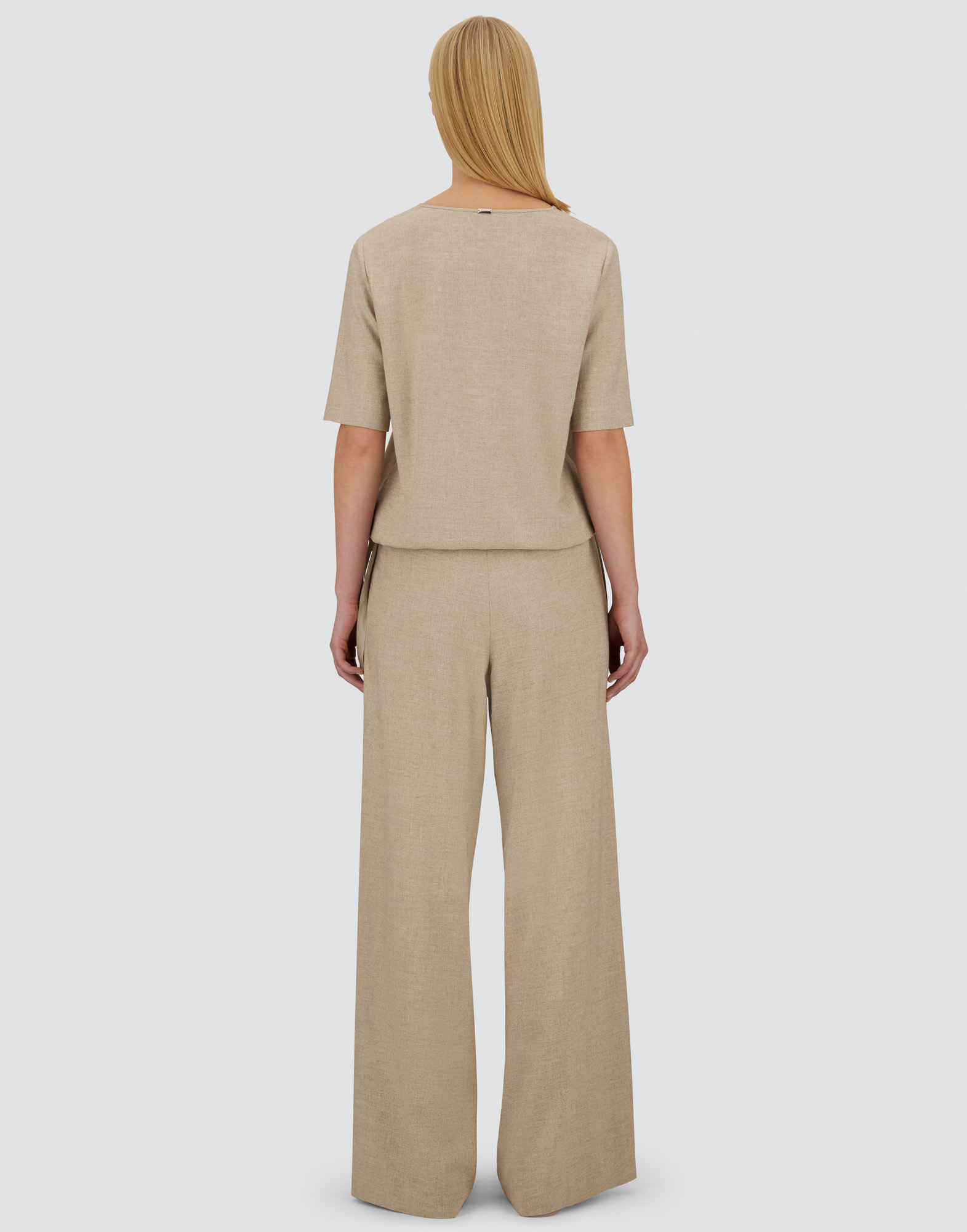 Herno Resort Trousers In Melange Flannel In Neutral