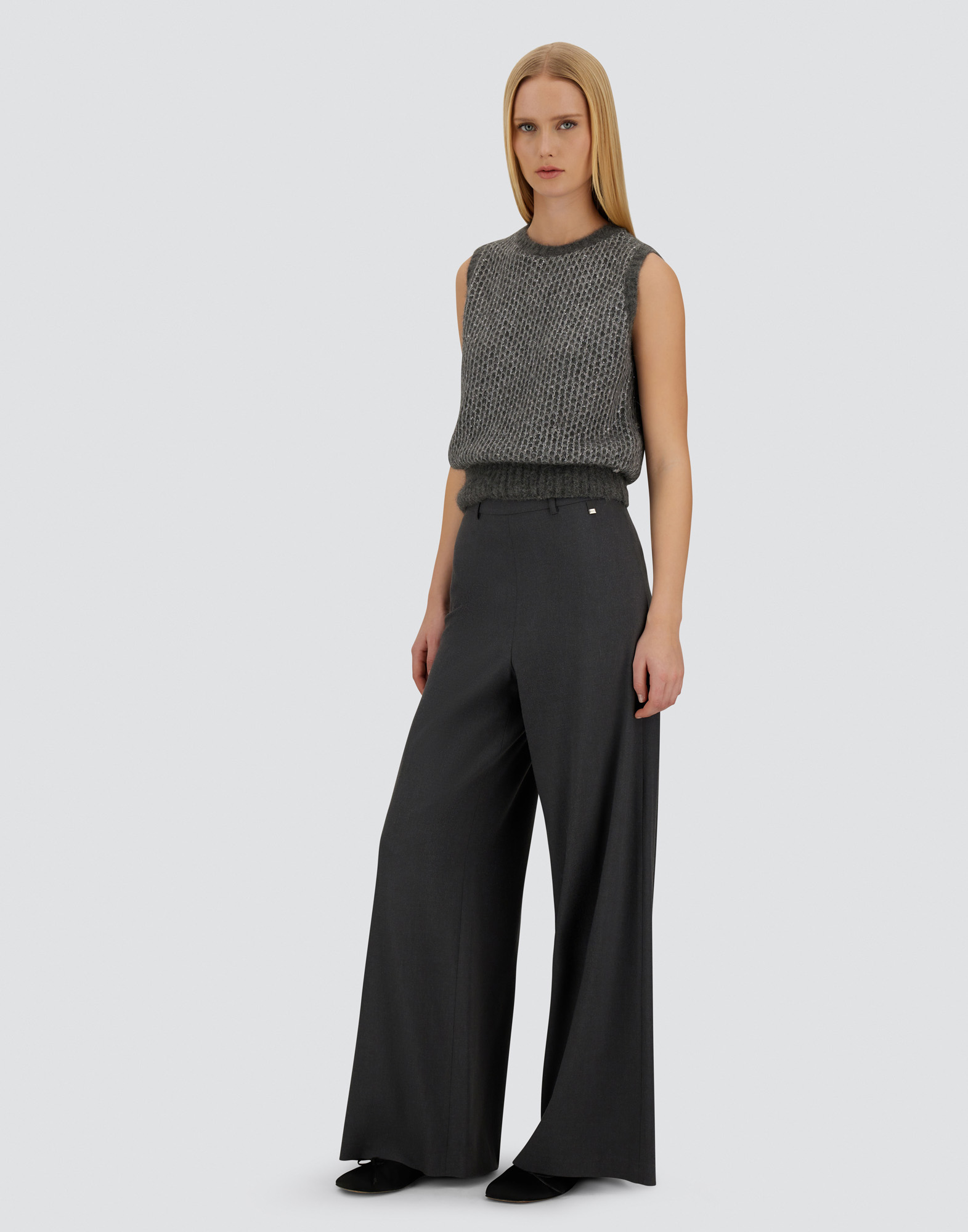 Herno Resort Trousers In Melange Flannel In Blue