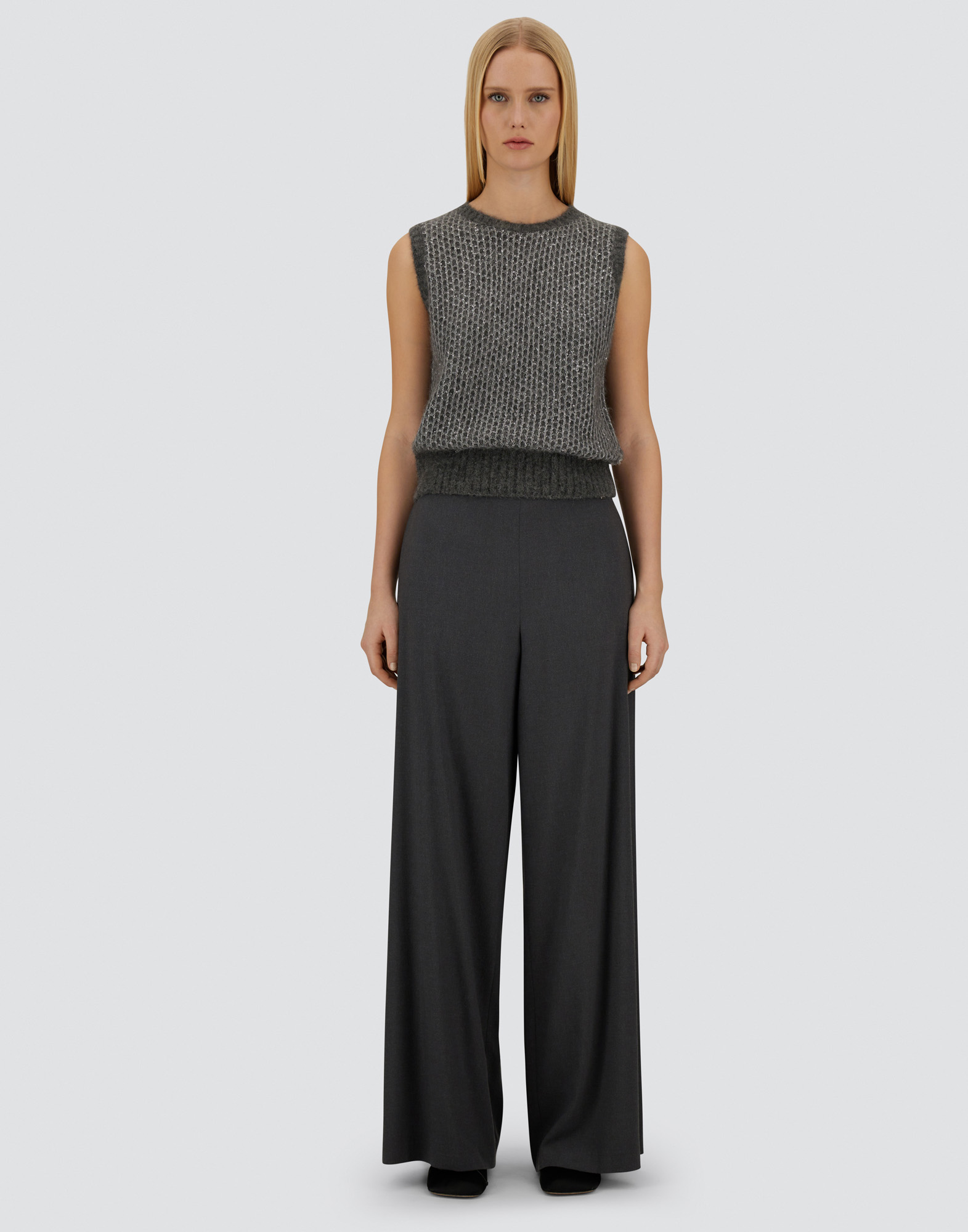 Herno Resort Trousers In Melange Flannel In Blue