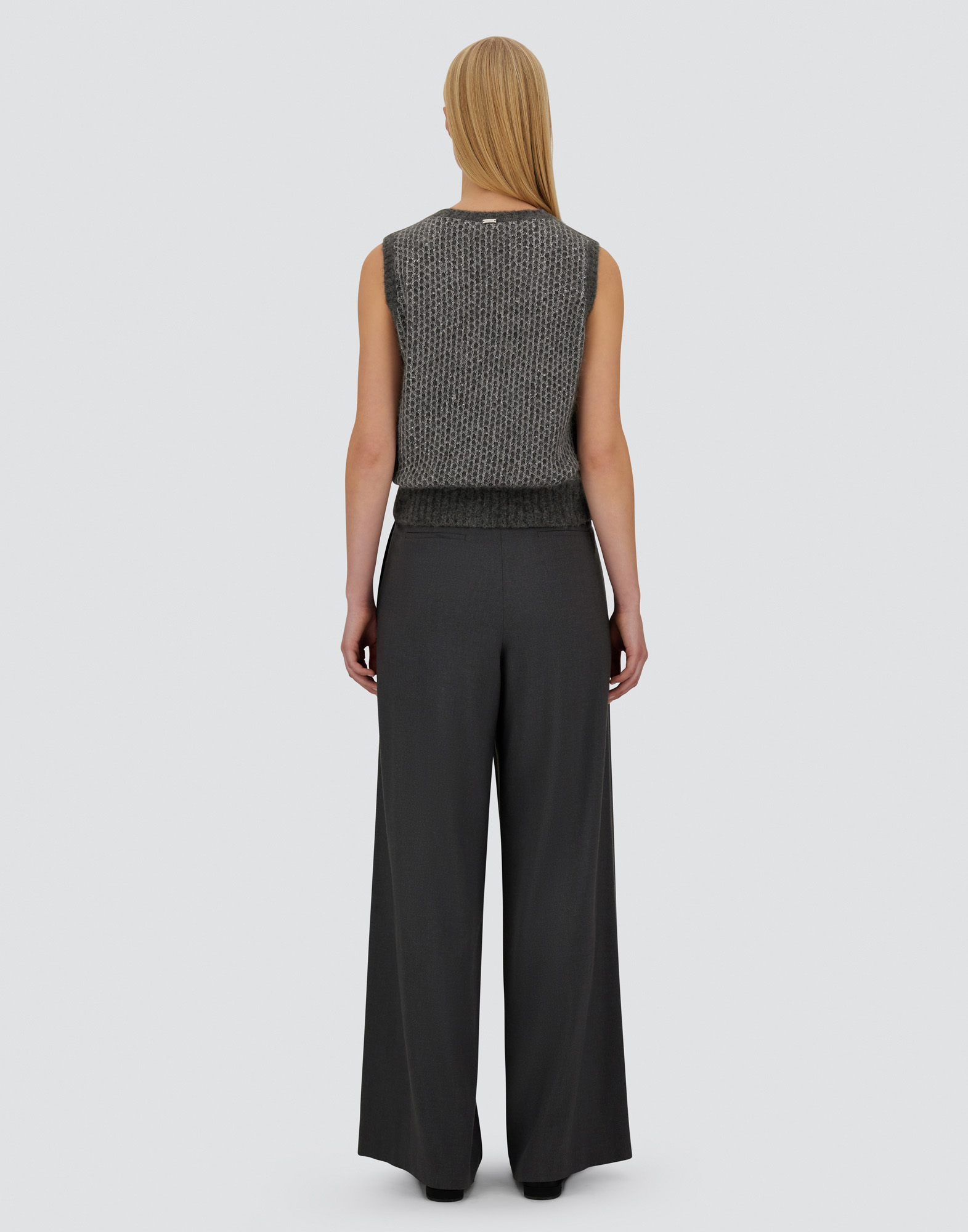 Herno Resort Trousers In Melange Flannel In Blue