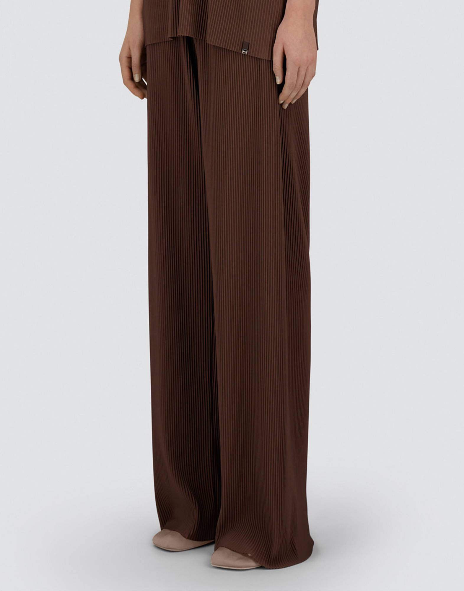 Herno Resort Trousers In Pleated Jersey In Brown