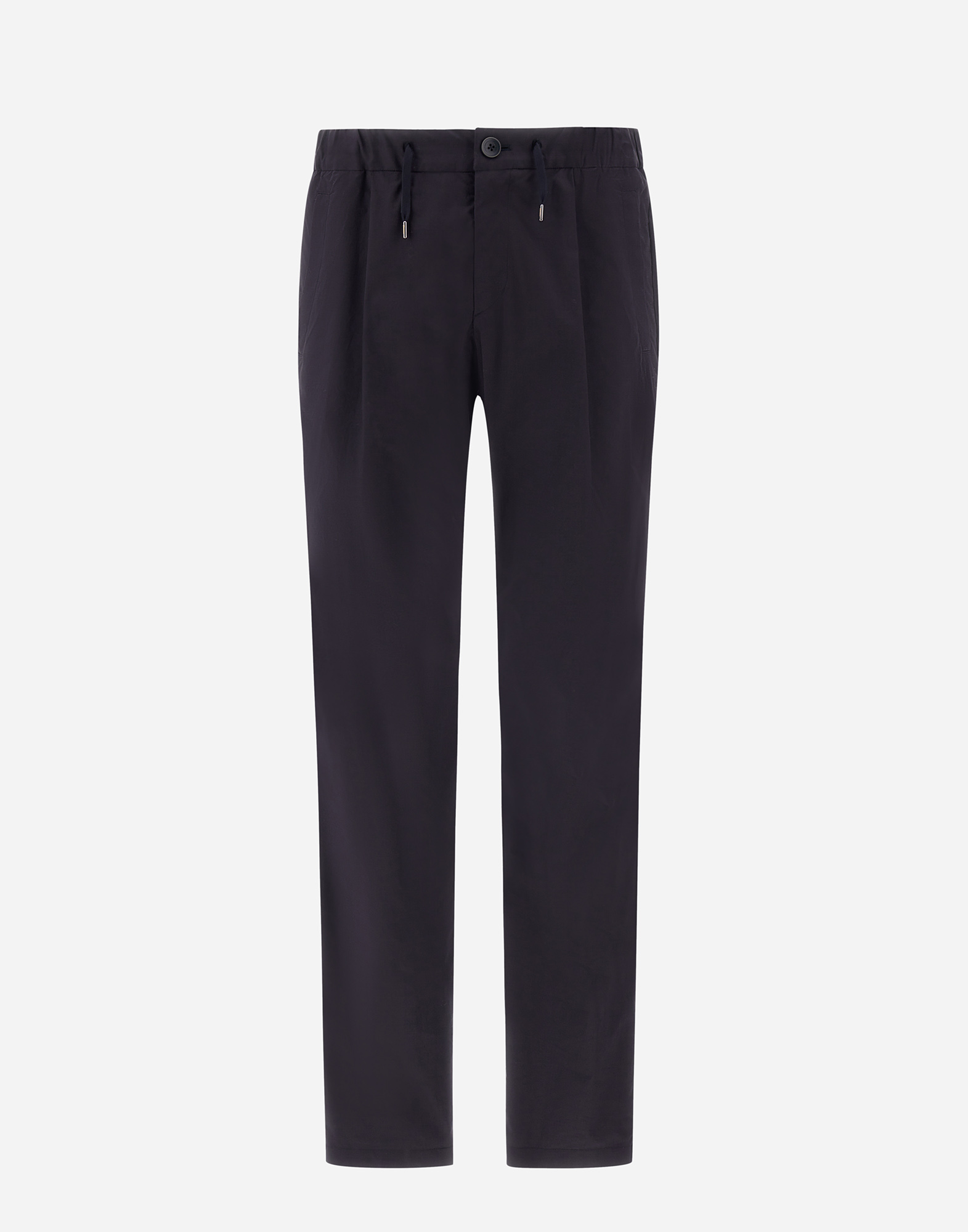 Herno Technical Hyperfine Wool Trousers With Water-repellent Finish In Navy Blue