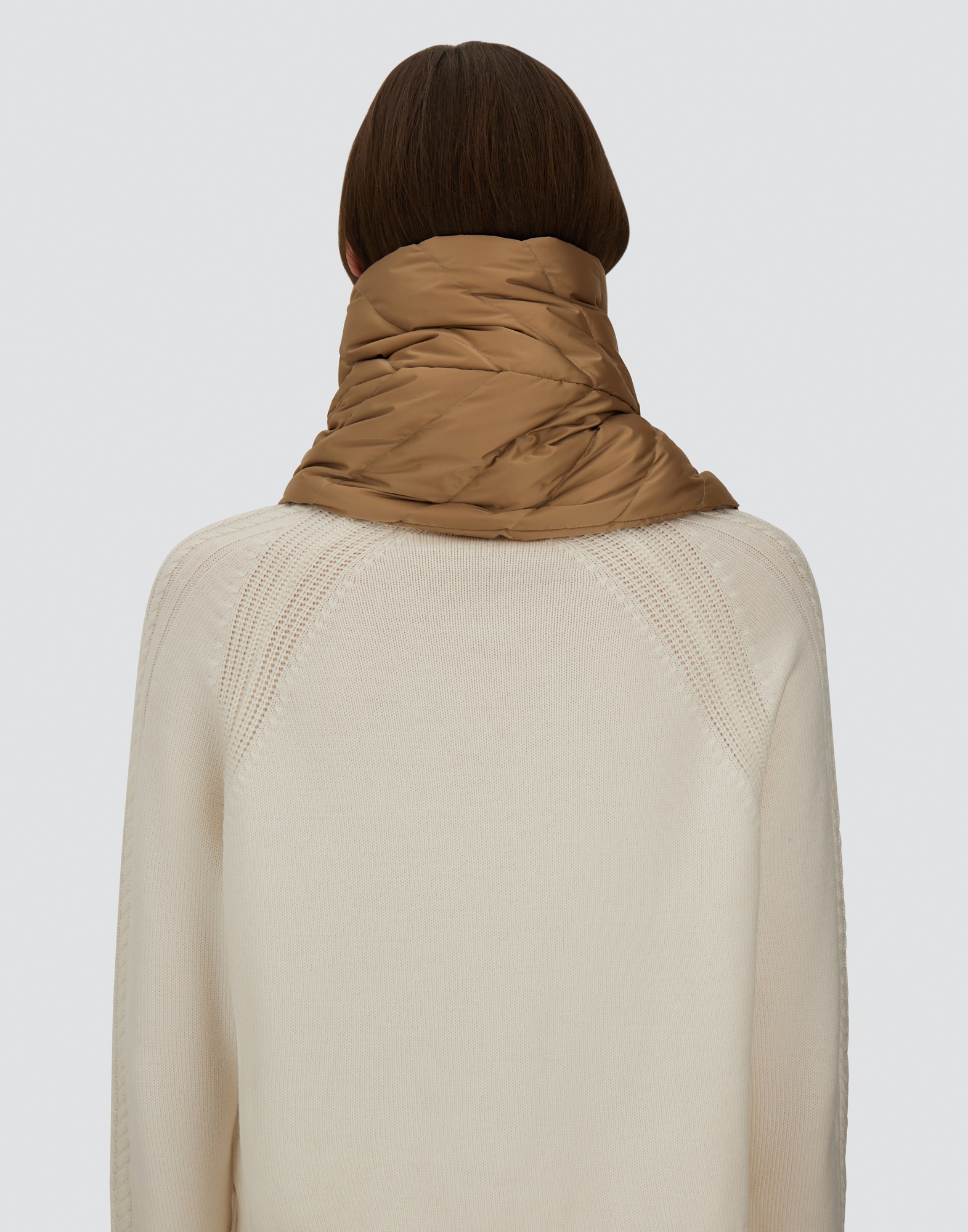 Herno Satin Scarf In Brown