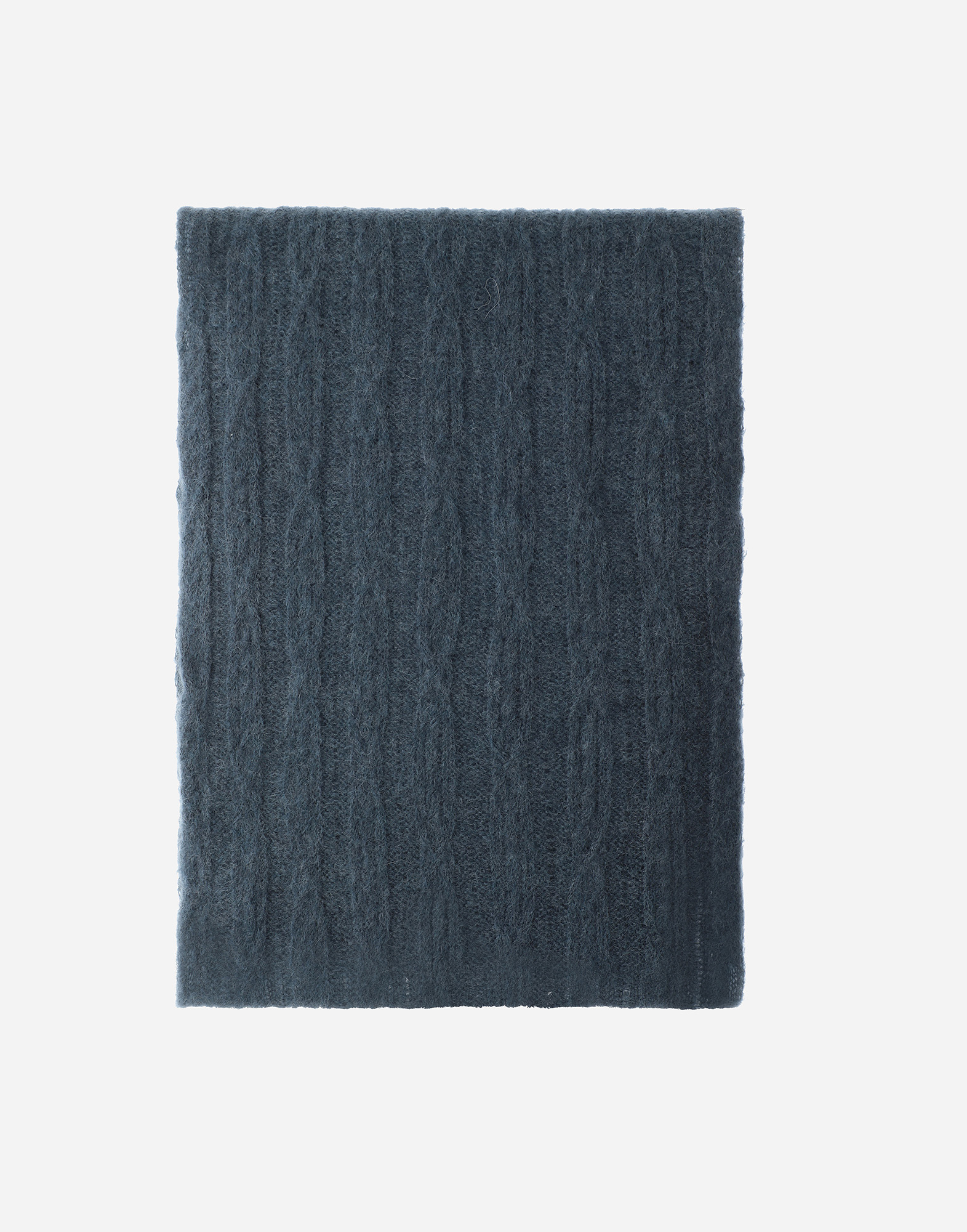 Herno Resort Scarf In Cable Knit Alpaca Wool In Blue
