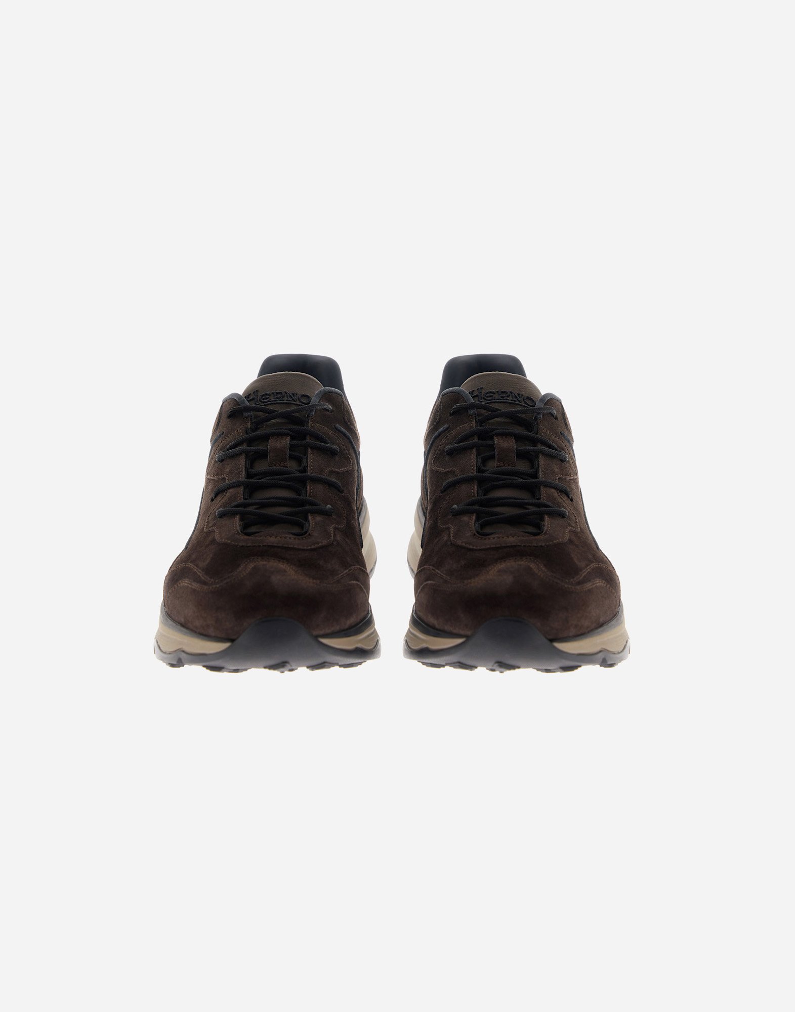 Herno All-suede Running Trainers In Black