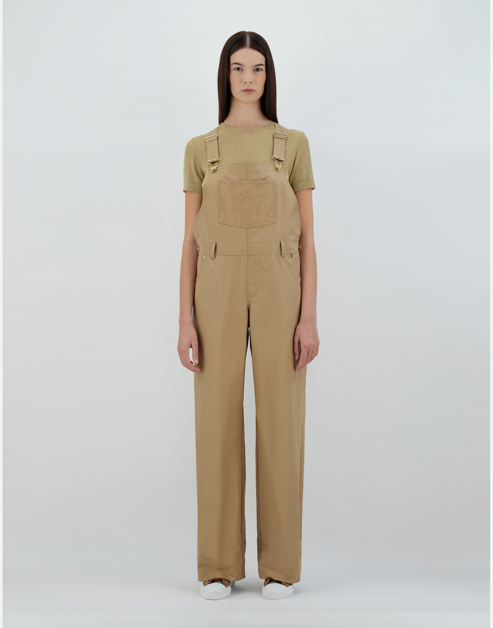 Herno Embroidered Delon Dungarees In Sand