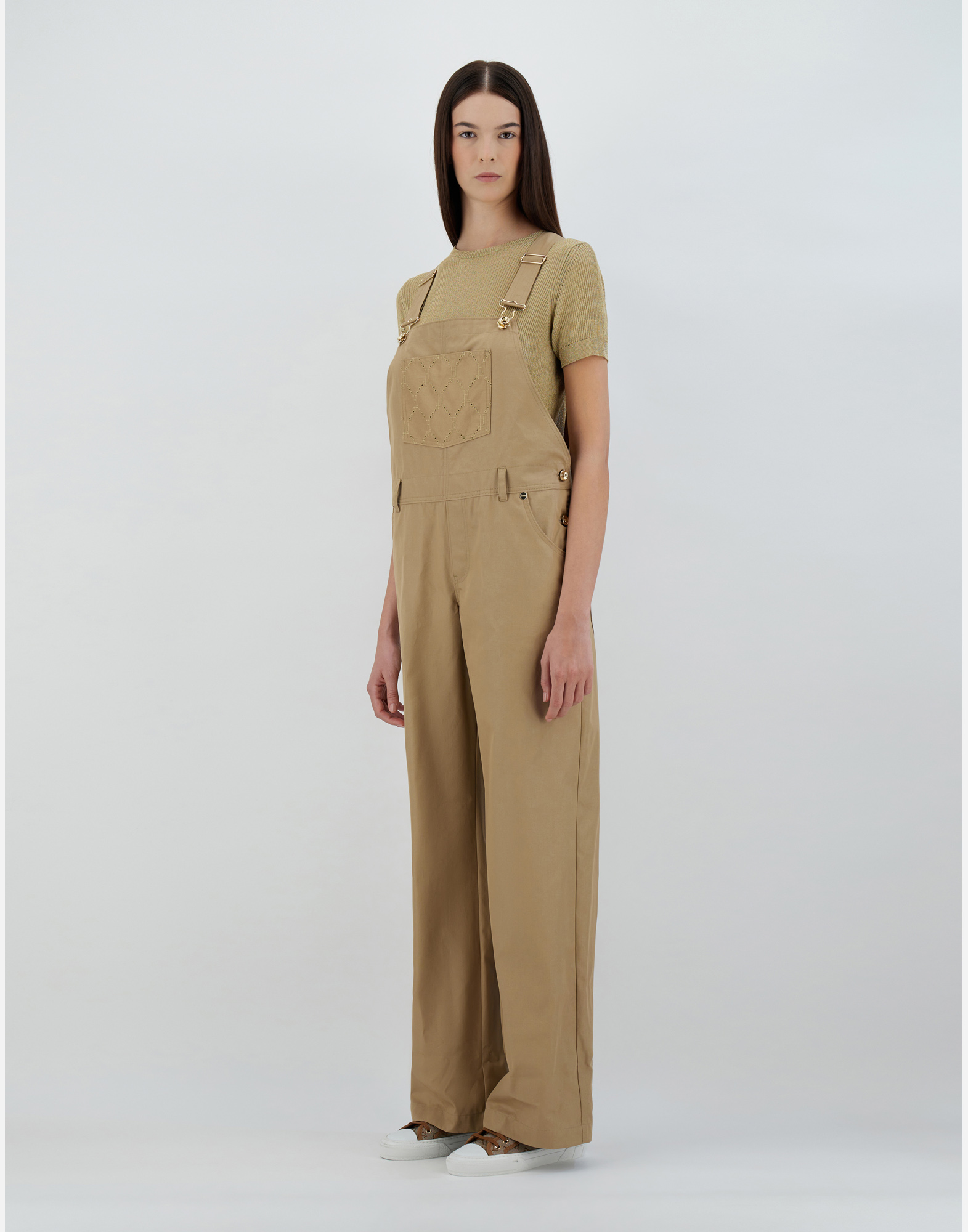 Herno Embroidered Delon Dungarees In Sand